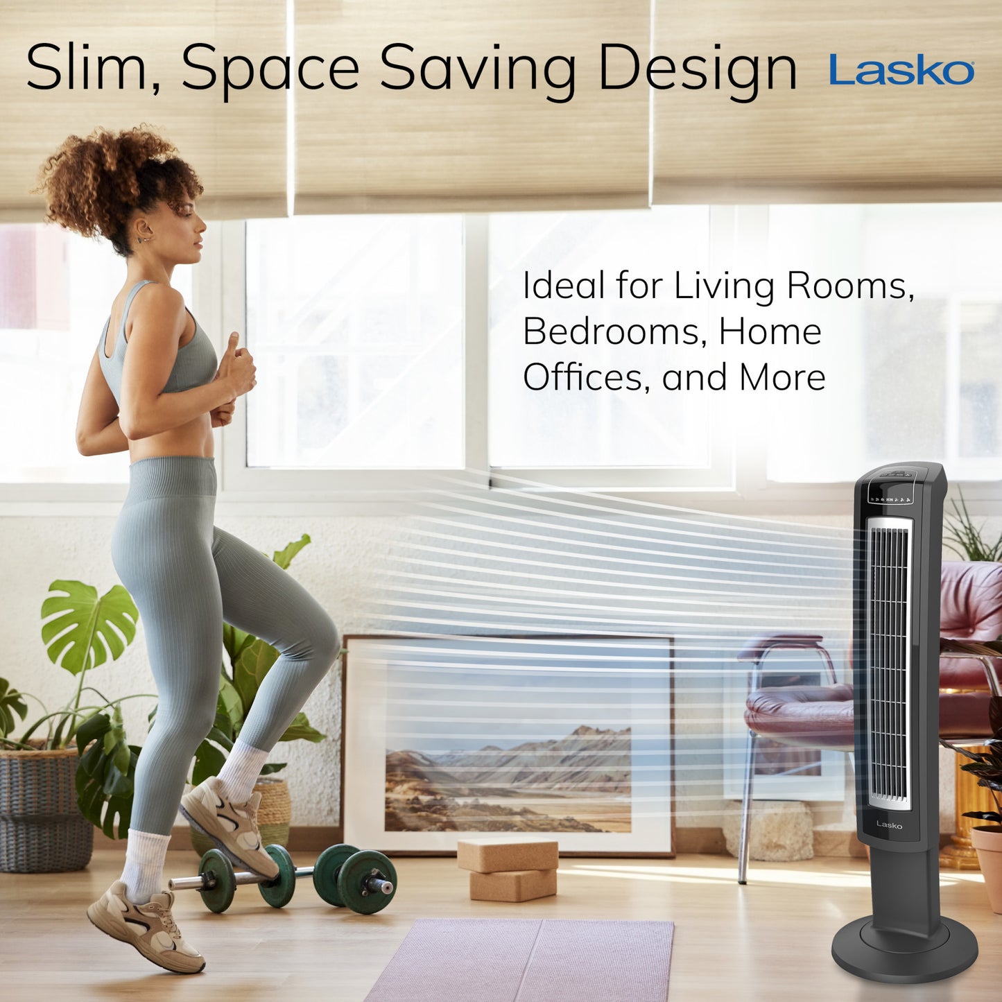 Lasko Electronic Tower Fan with Remote Control Model, 2559, Gray