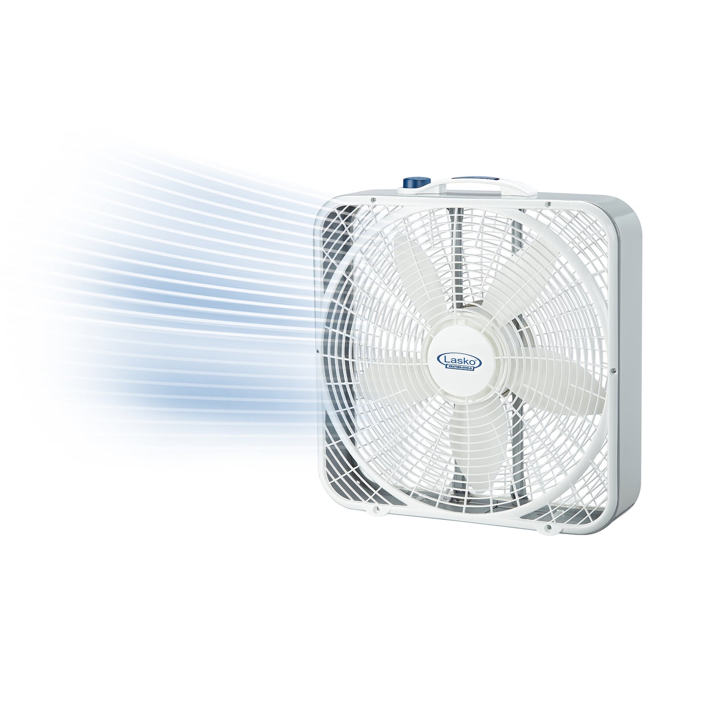 Lasko 20" Weather-Shield Performance Box Fan with High Performance Grill and 3 Speeds, 3720, White
