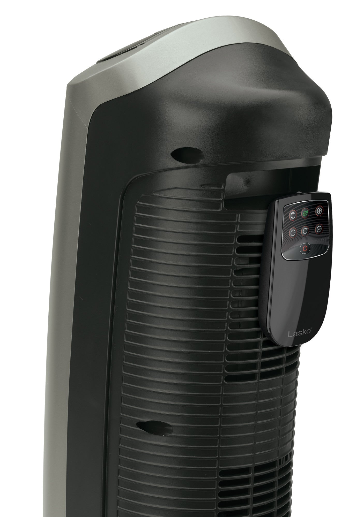 Lasko 1500W Electric Portable Oscillating Ceramic Space Heater Tower with Digital Display, 5538, Gray