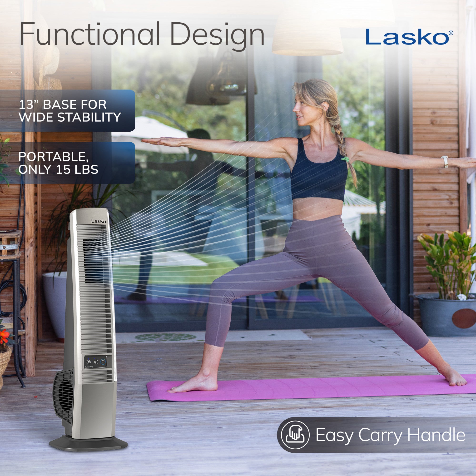 Lasko 42" 4-Speed Oscillating Outdoor Tower Fan - Thumbnail 5