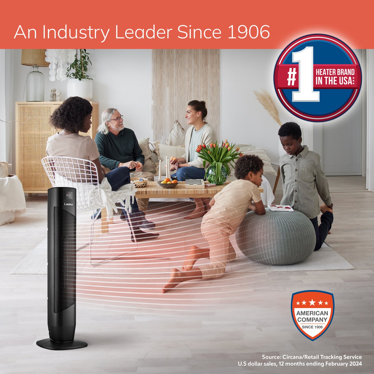 Lasko CT32150 32" Digital Ceramic Tower Space Heater with Remote Control, Black
