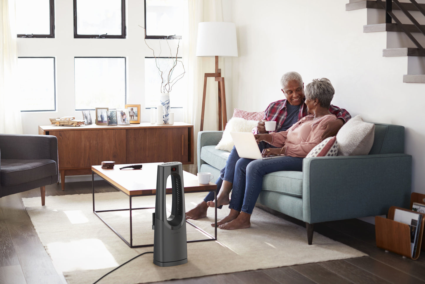 Lasko CW100 1500W Bladeless Tower Heater with Remote Control