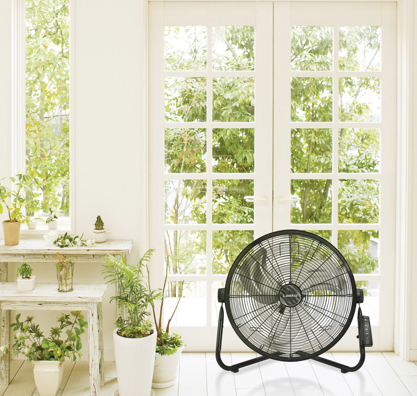 Lasko 20" 3-Speed Pivoting High Velocity Utility Floor or Wall Mount wan with Remote, H20685, Black