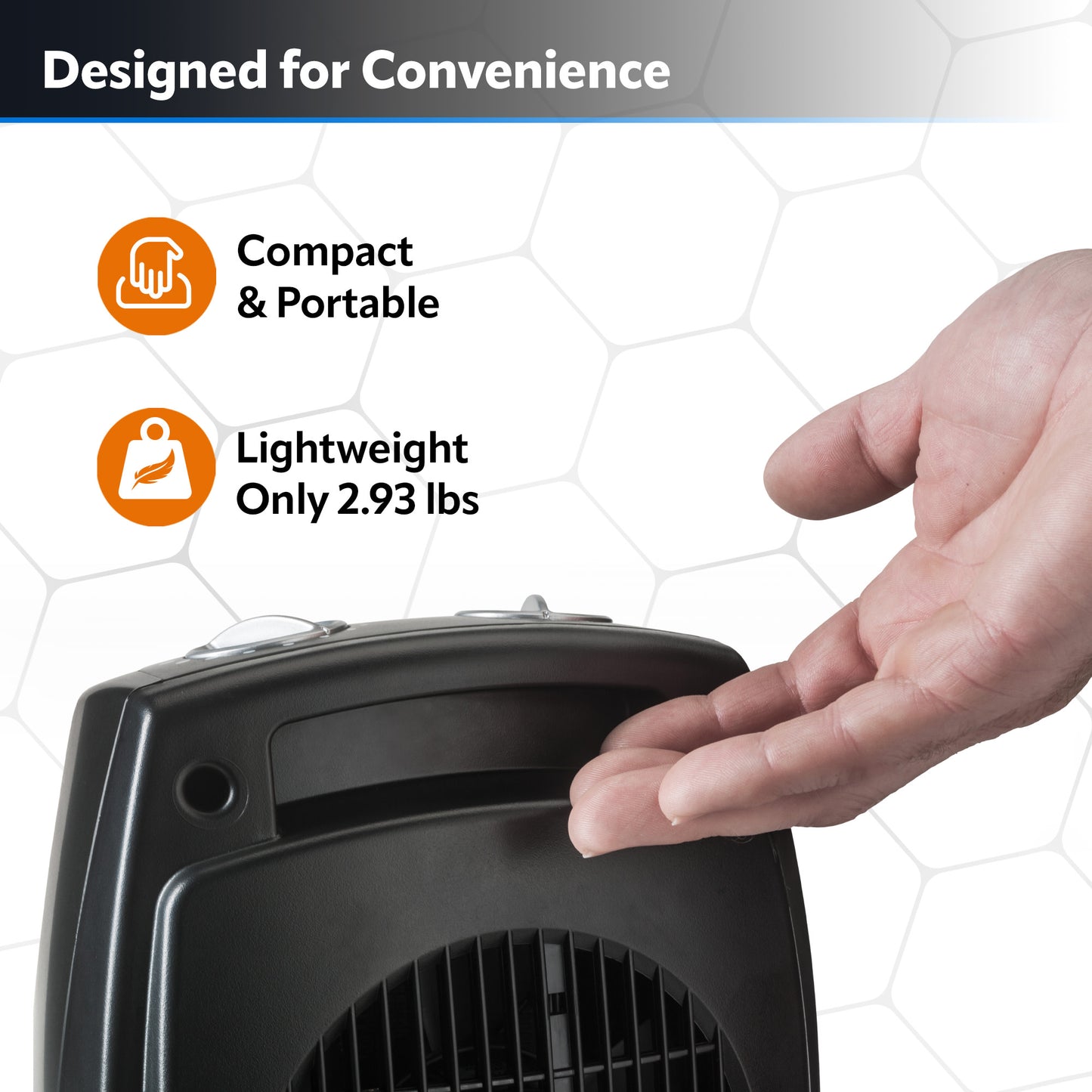 Lasko 1500W 9" Ceramic Tabletop Space Heater with Adjustable Thermostat, CD09250, Black