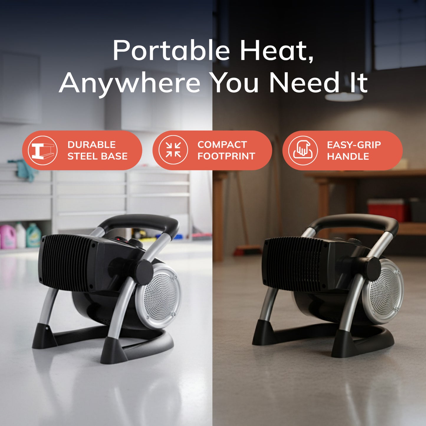 Lasko 1500W Electric Pivoting Utility Ceramic Space Heater with Thermostat, 5919, Black