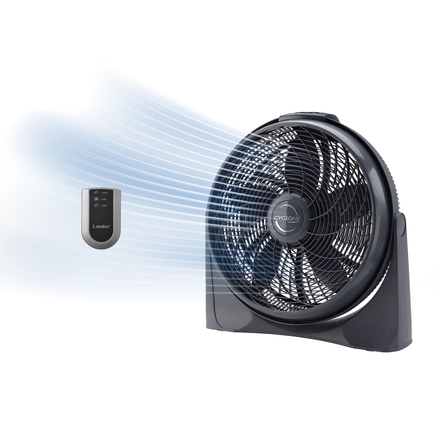 Lasko Cyclone® 4-Speed Fan with Remote Control, A20562, Black