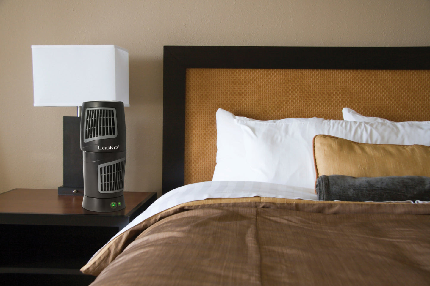 Lasko Twist-Top™ Tower Table Fan, T12110, Black