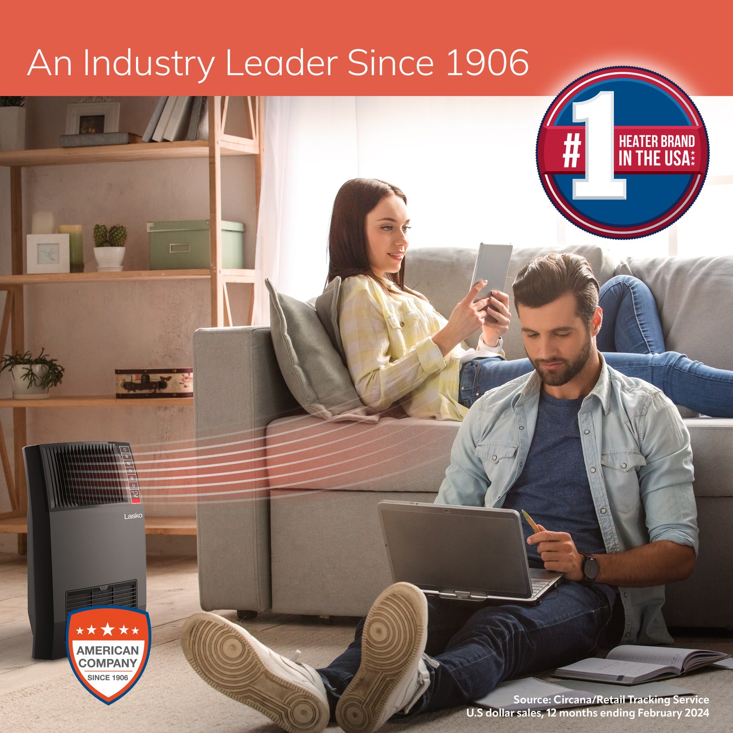 Lasko CC20150 20" Ceramic Console Space Heater with Remote Control: Black