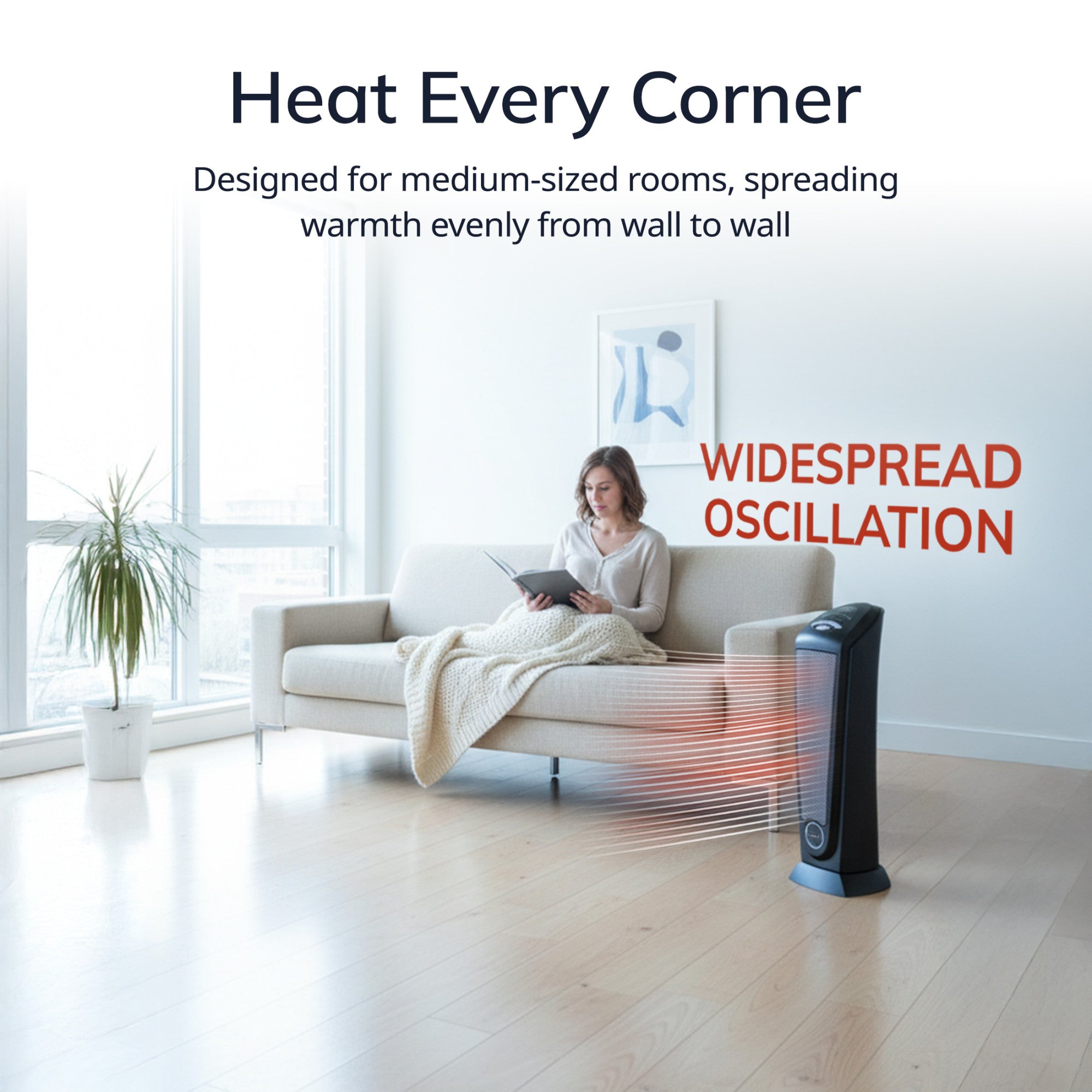 Lasko 1500W Electric Oscillating Ceramic Tower Space Heater