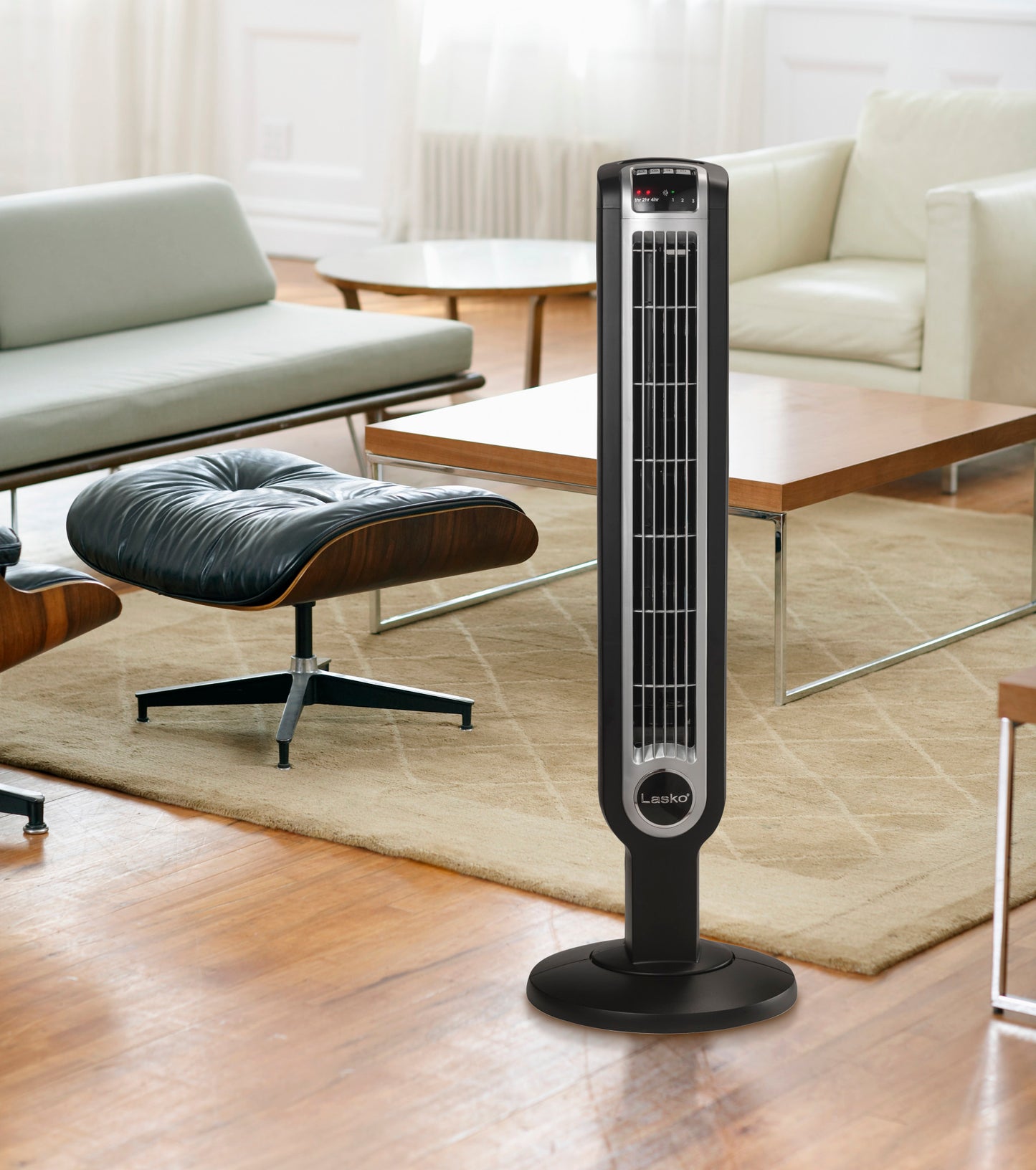 Lasko 36" Tower Fan with Nighttime Mode and Remote, T36205, Black