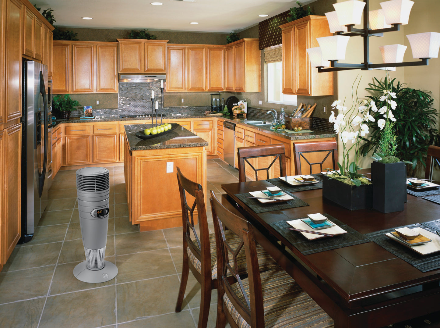 Lasko Full-Circle Warmth Ceramic Heater with Remote Control, 6462, Gray