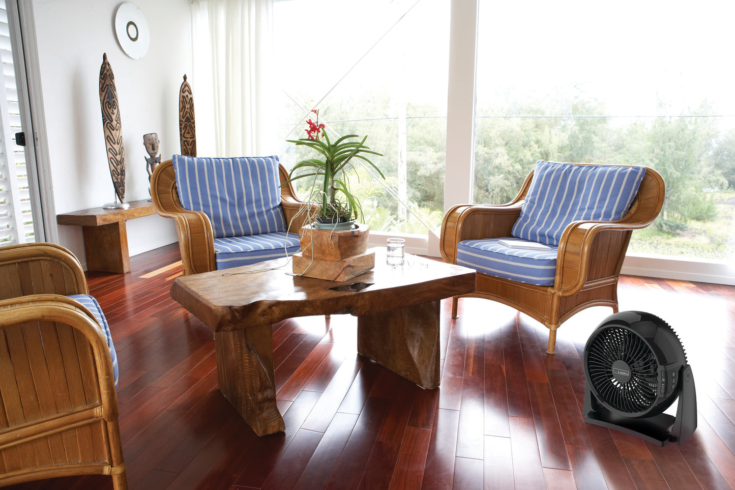 Lasko 10" Power Circulator Fan with Wall Mount Option and Remote, A10802, Black