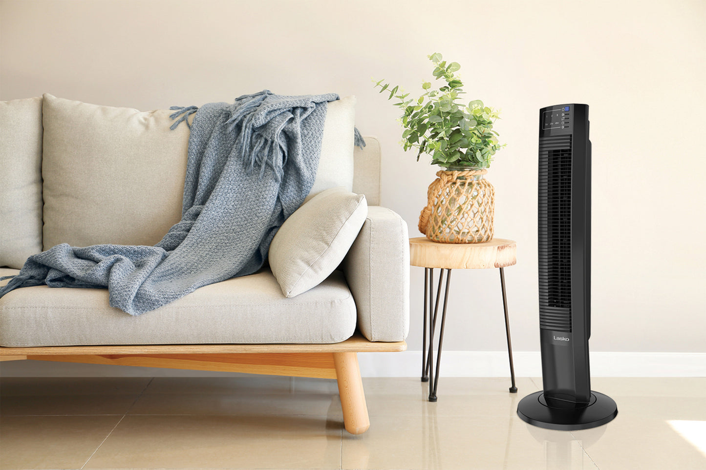 Lasko Wind Tower® Fan with Nighttime Mode and Remote, T36510, Black