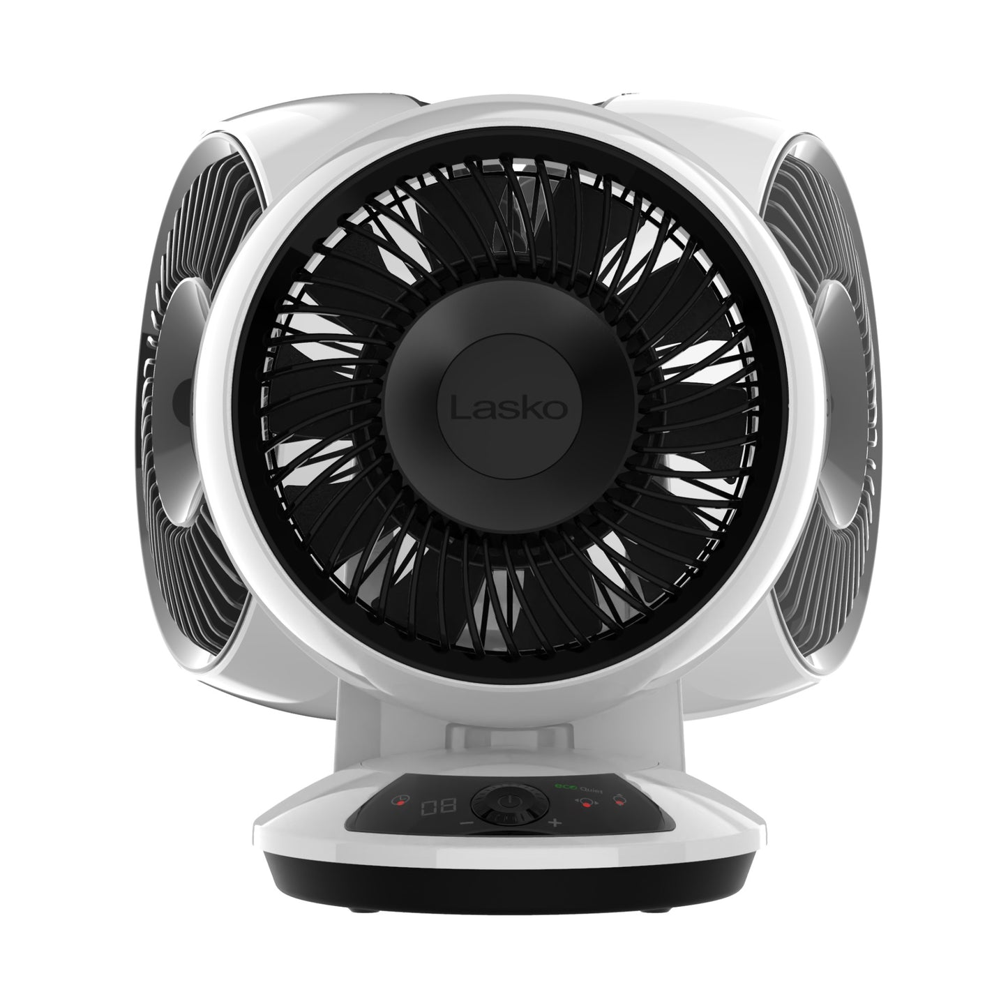 Lasko A12667 Whirlwind EcoQuiet 7" Orbital Motion 12-Speed Air Circulator Fan with Remote Control, White