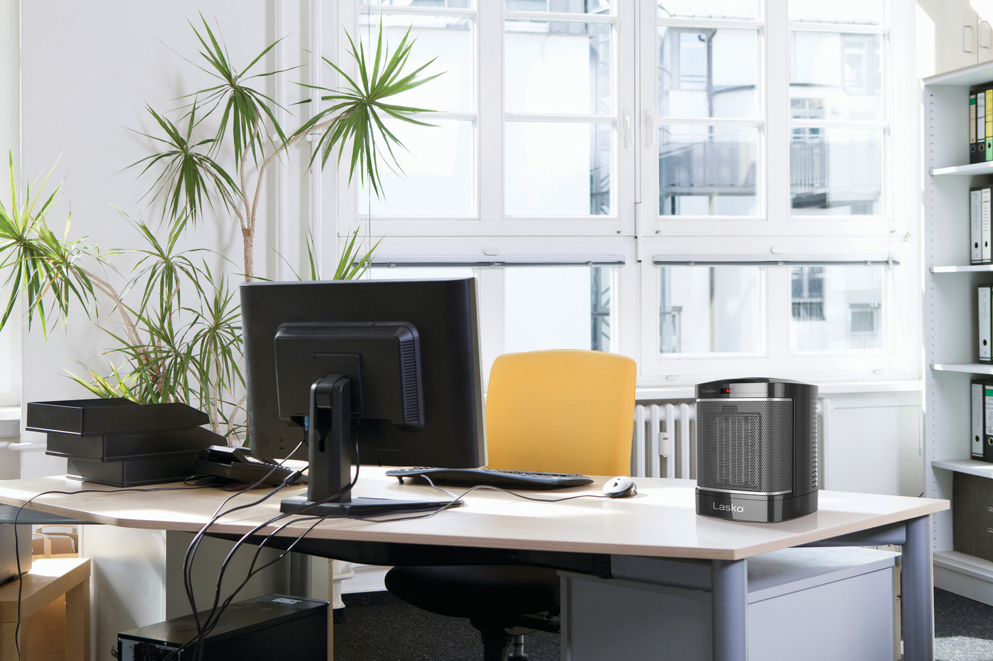 Lasko 1500W Tabletop Ceramic Space Heater with One Hour Timer, CD08500, Black