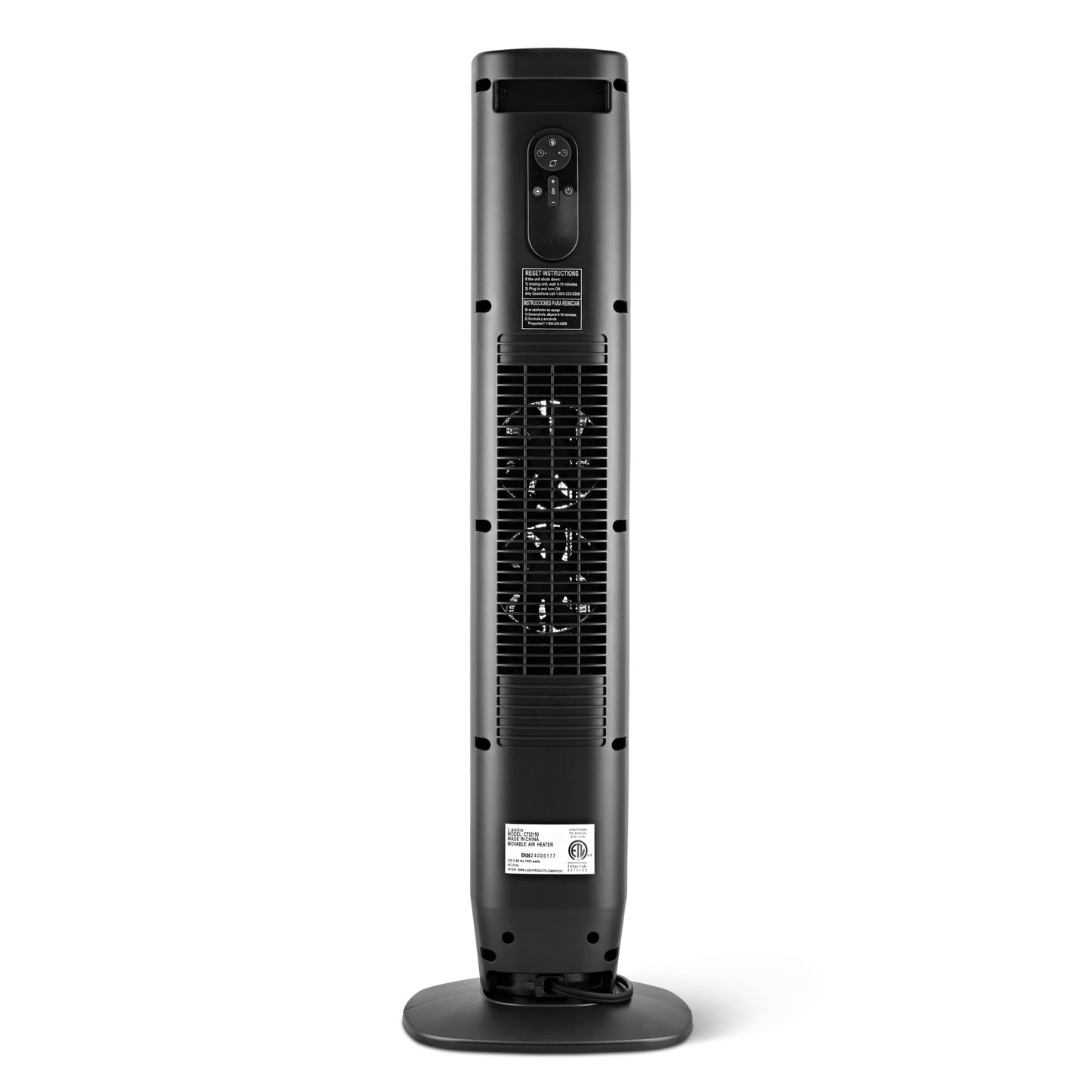 Lasko CT32150 32" Digital Ceramic Tower Space Heater with Remote Control, Black