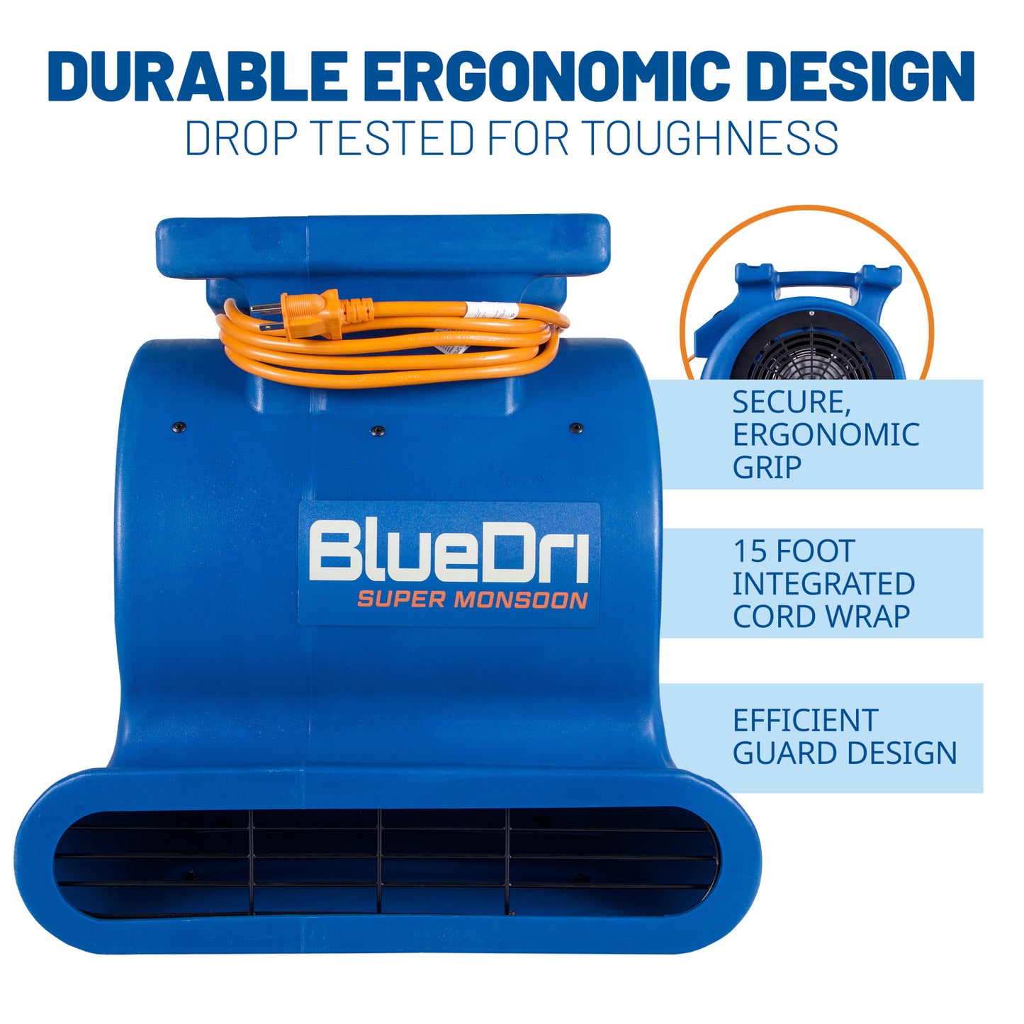 BlueDri Super Monsoon 1 HP 4050 CFM Air Mover Blower Fan