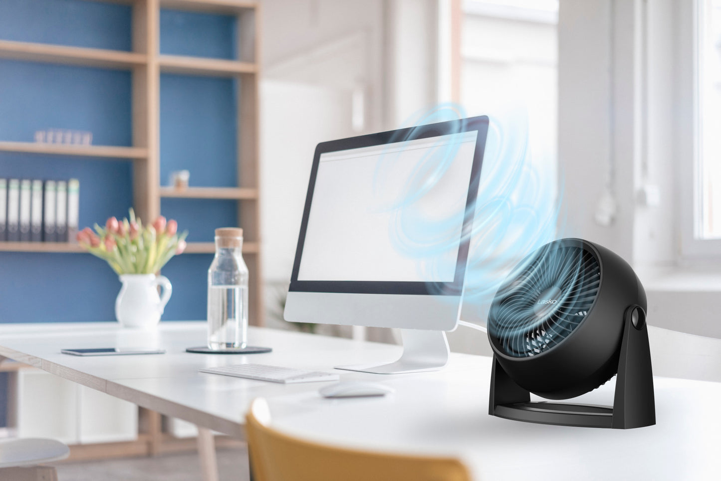 Lasko A12105 Whirlwind Tilt 12" Table Fan with Wall-Mount Option: Black