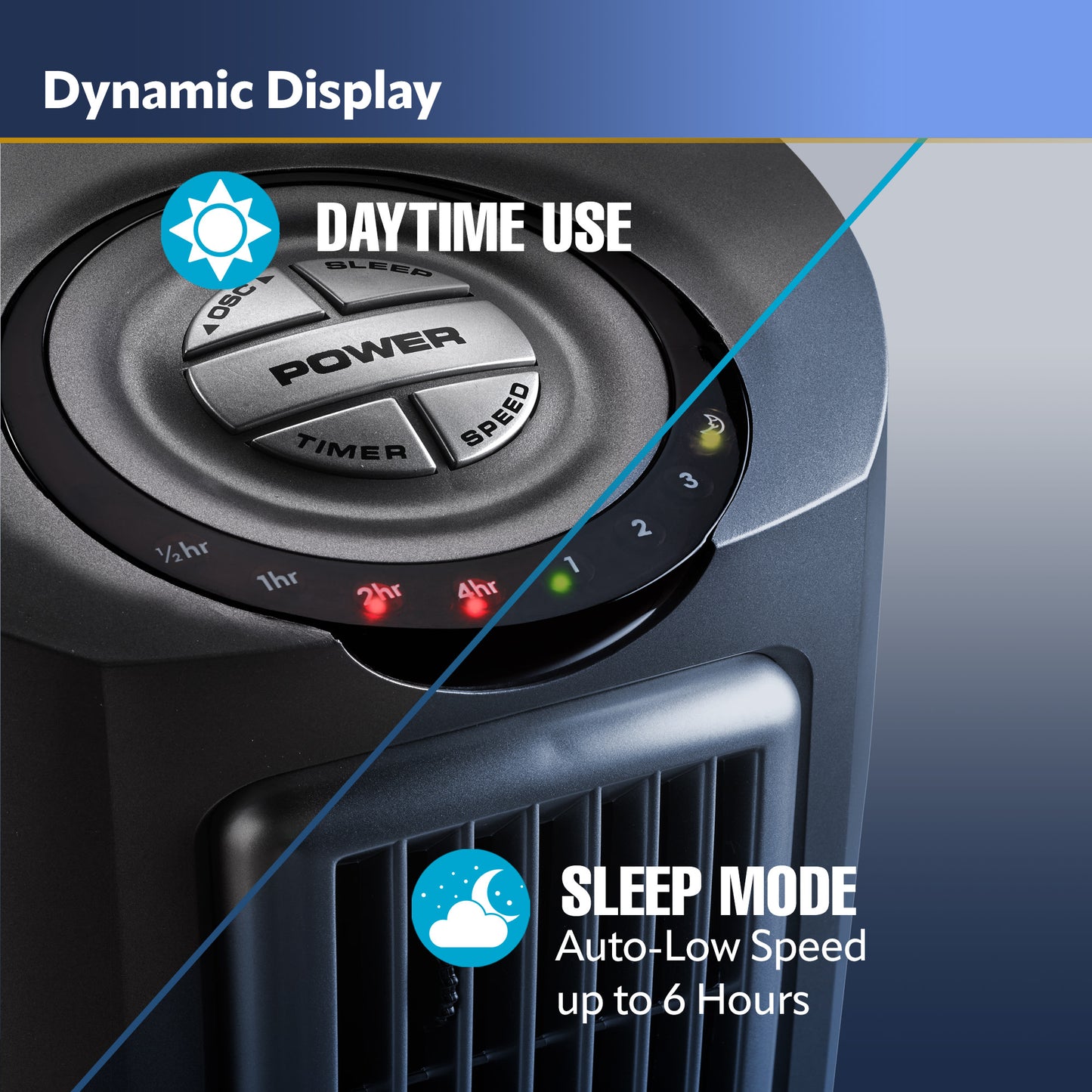 Lasko 52 in. Adjustable Space-Saving Oscillating Pedestal Tower Fan with 3-Speeds, Timer and Remote, Gray, 2535