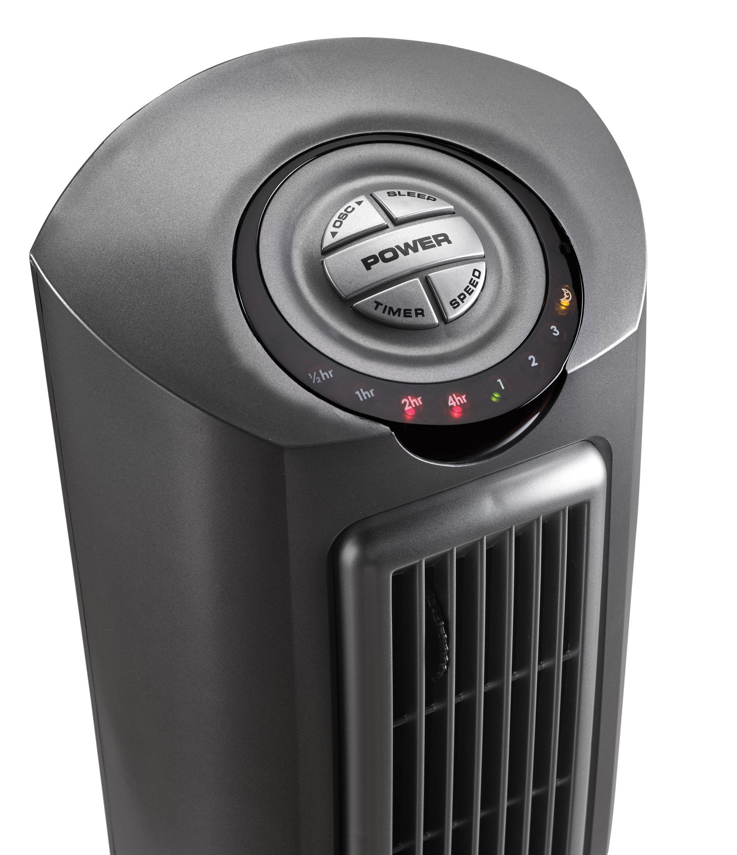 Lasko 52 in. Adjustable Space-Saving Oscillating Pedestal Tower Fan with 3-Speeds, Timer and Remote, Gray, 2535