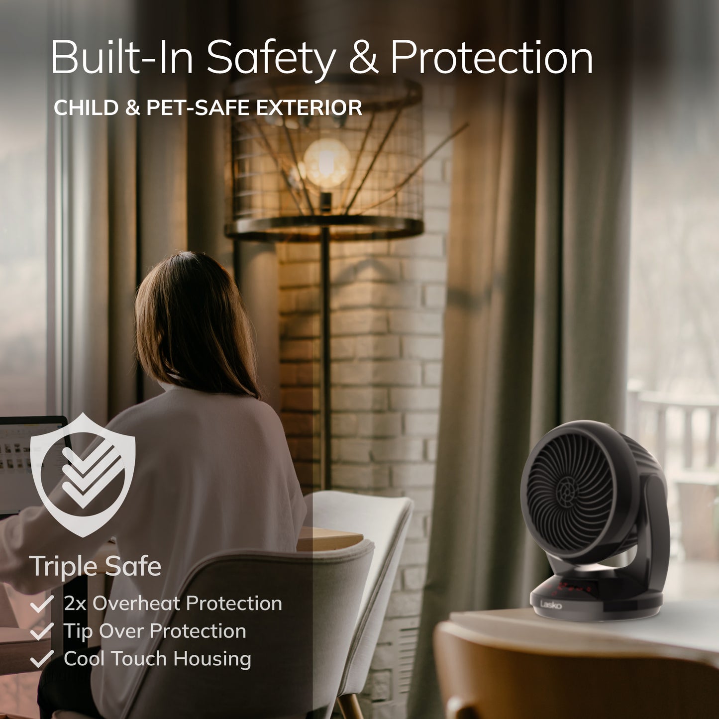 Lasko CS12350 Whirlwind Orbital Oscillation Ceramic Space Heater with Remote: Black