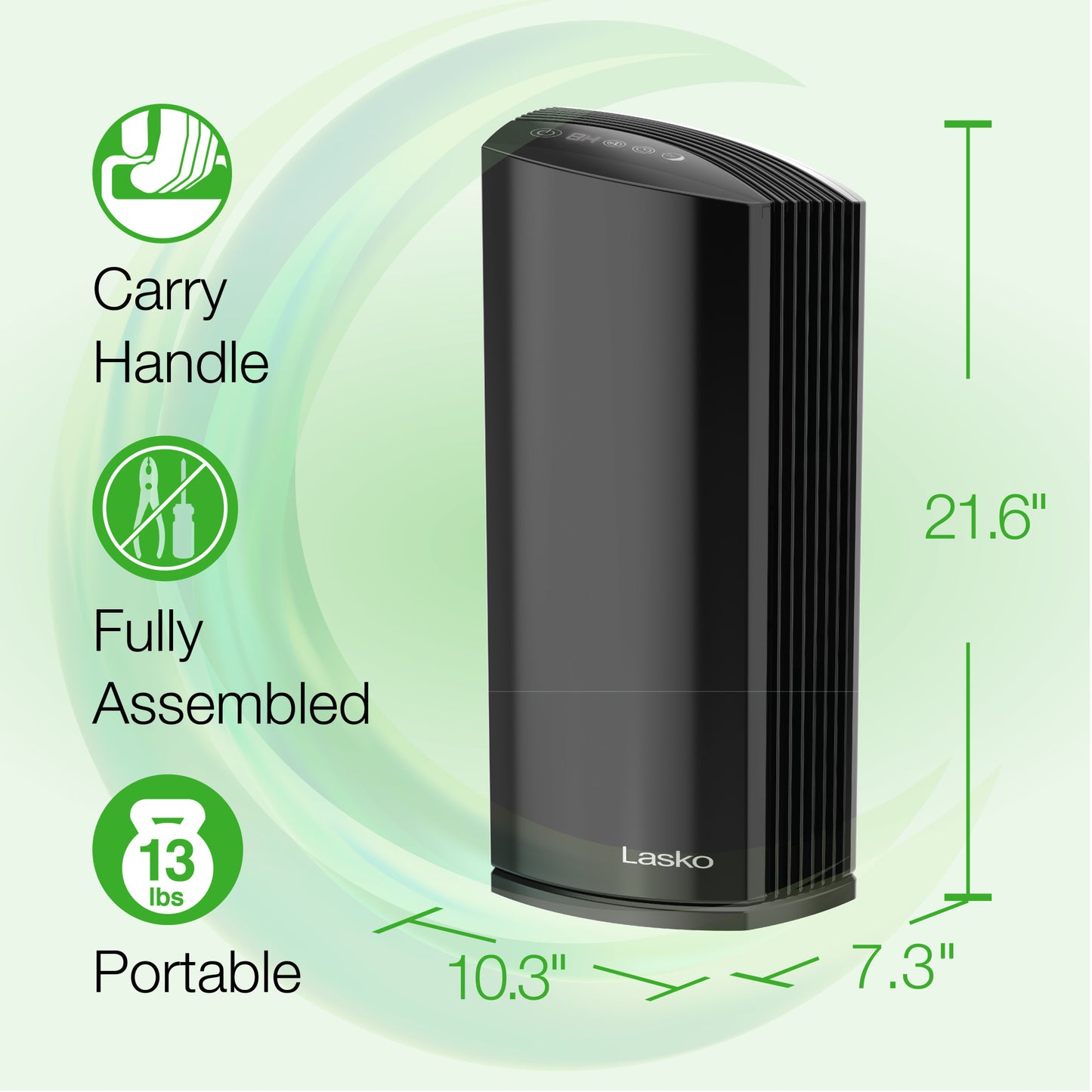 Lasko LP450 Premium Air Purifier with HEPA Filter and Odor Reduction and DreamMode