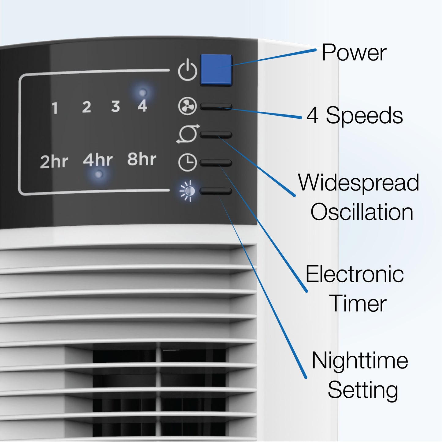 Lasko 36" Oscillating Wind Tower Fan with Remote Control, T36610, White