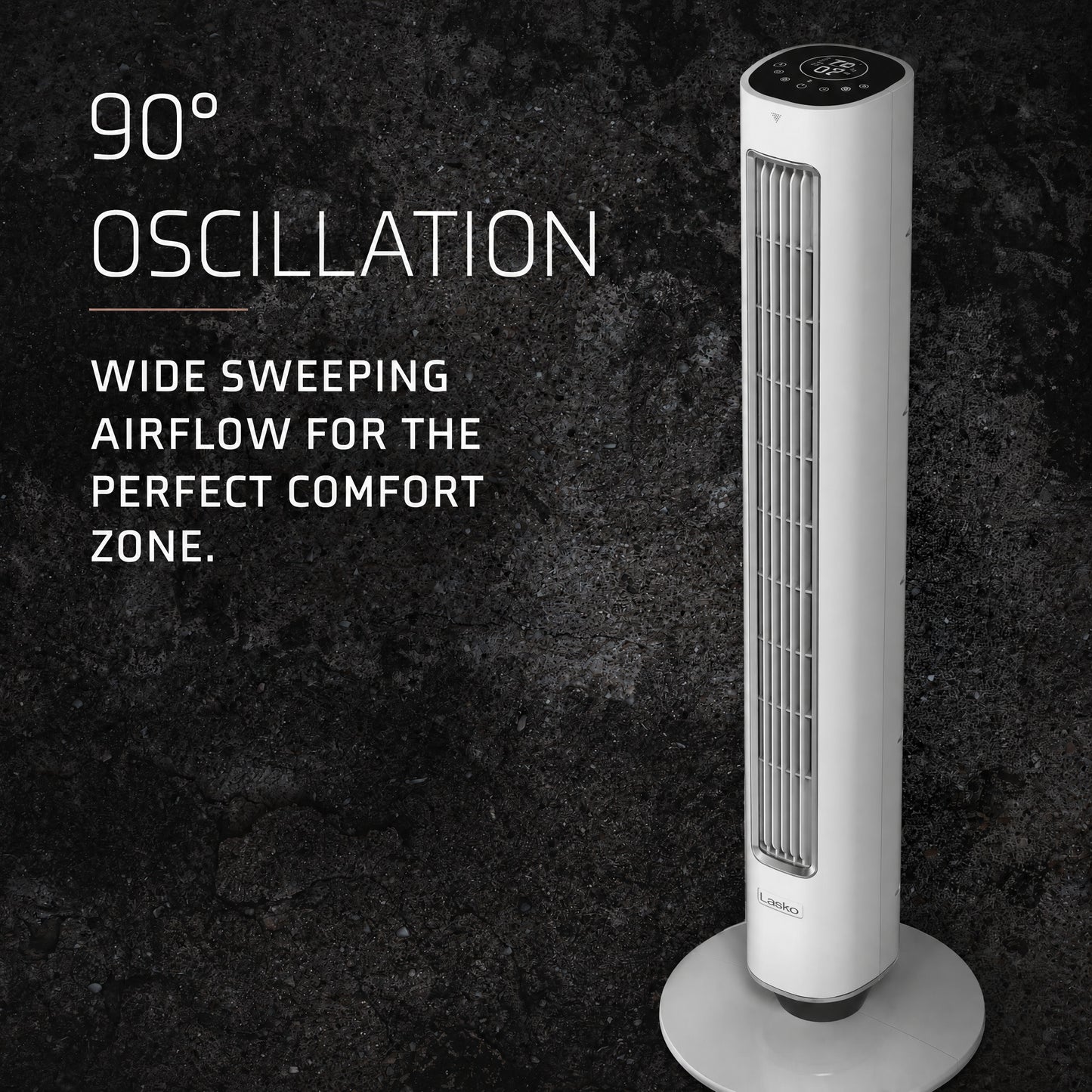 Lasko Pinnacle 40" DC Tower Fan: Oscillating, 12-Speed, Remote, Timer, White