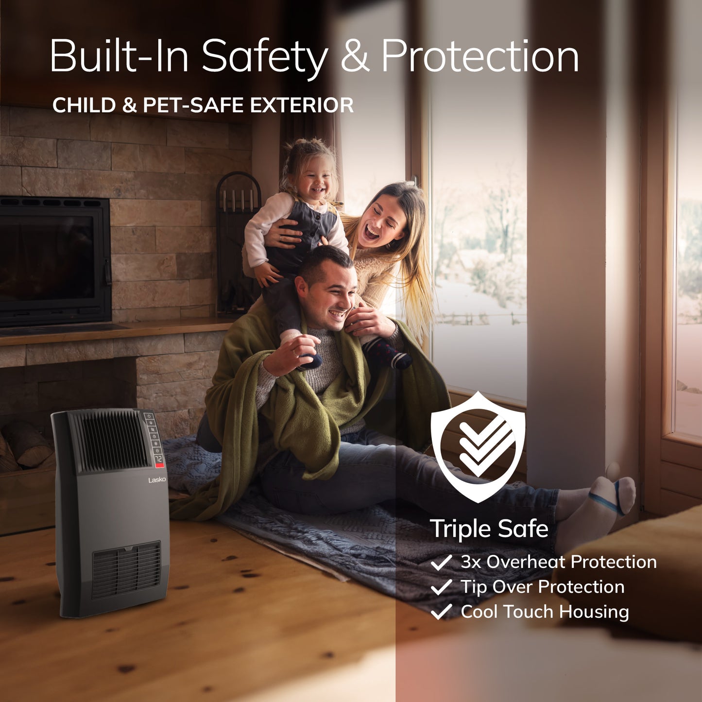 Lasko CC20150 20" Ceramic Console Space Heater with Remote Control: Black