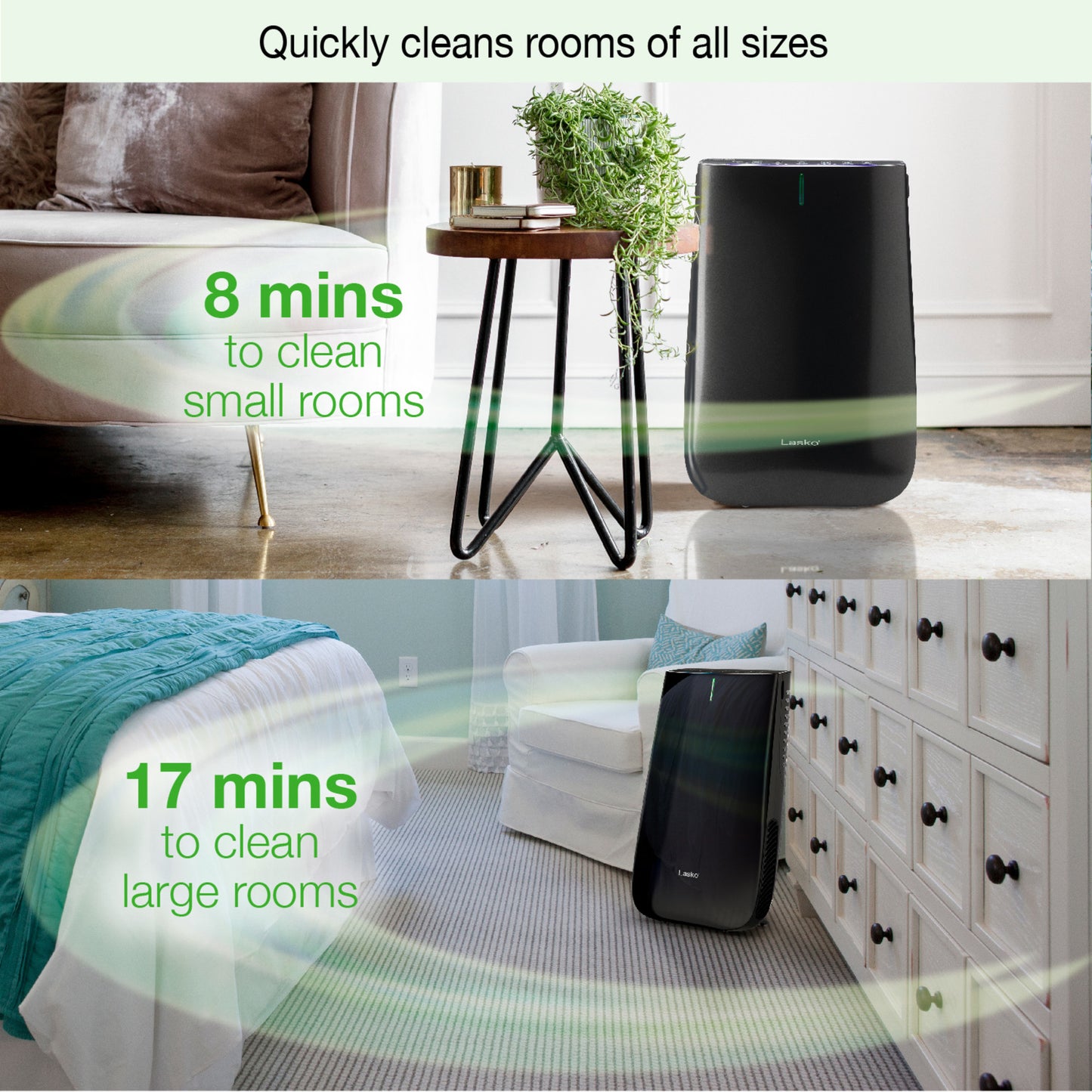 Lasko Pure Platinum Air Purifier with HEPA-Type Filtration, HF25630, Black