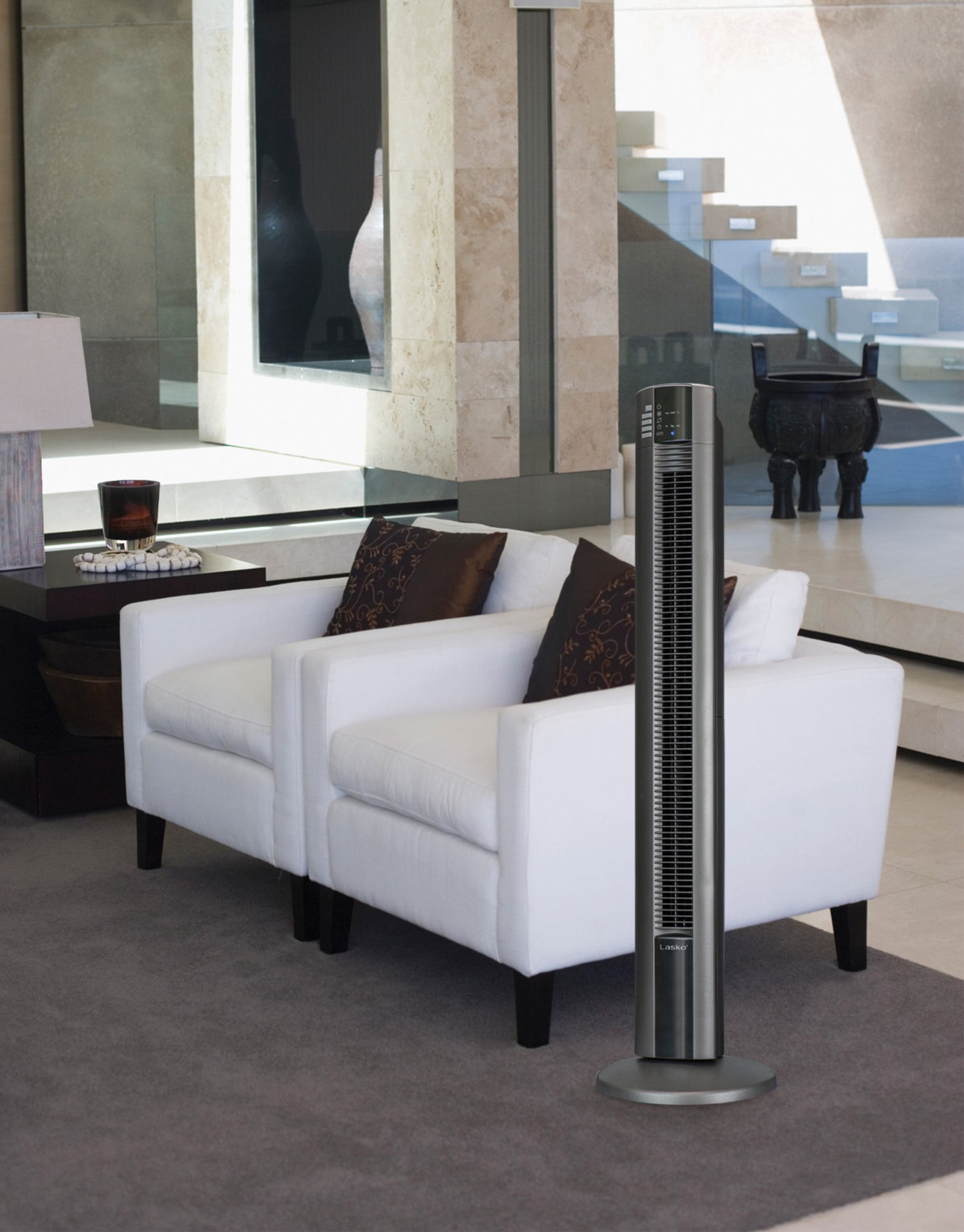 Lasko 48" Space-Saving Performance Tower Fan with Fresh Air Ionizer, T48313, Black