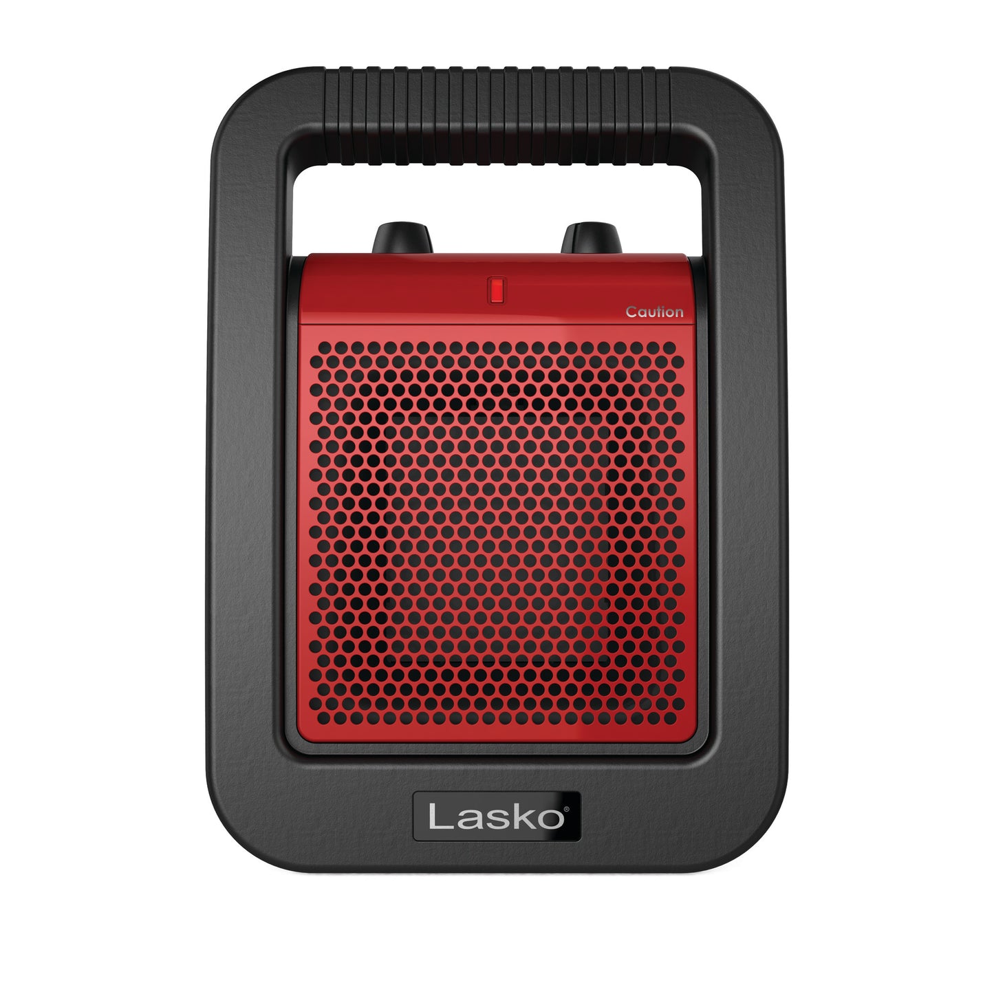 Lasko Utility Ceramic Heater with Adjustable Thermostat, CU12110, Black/Red