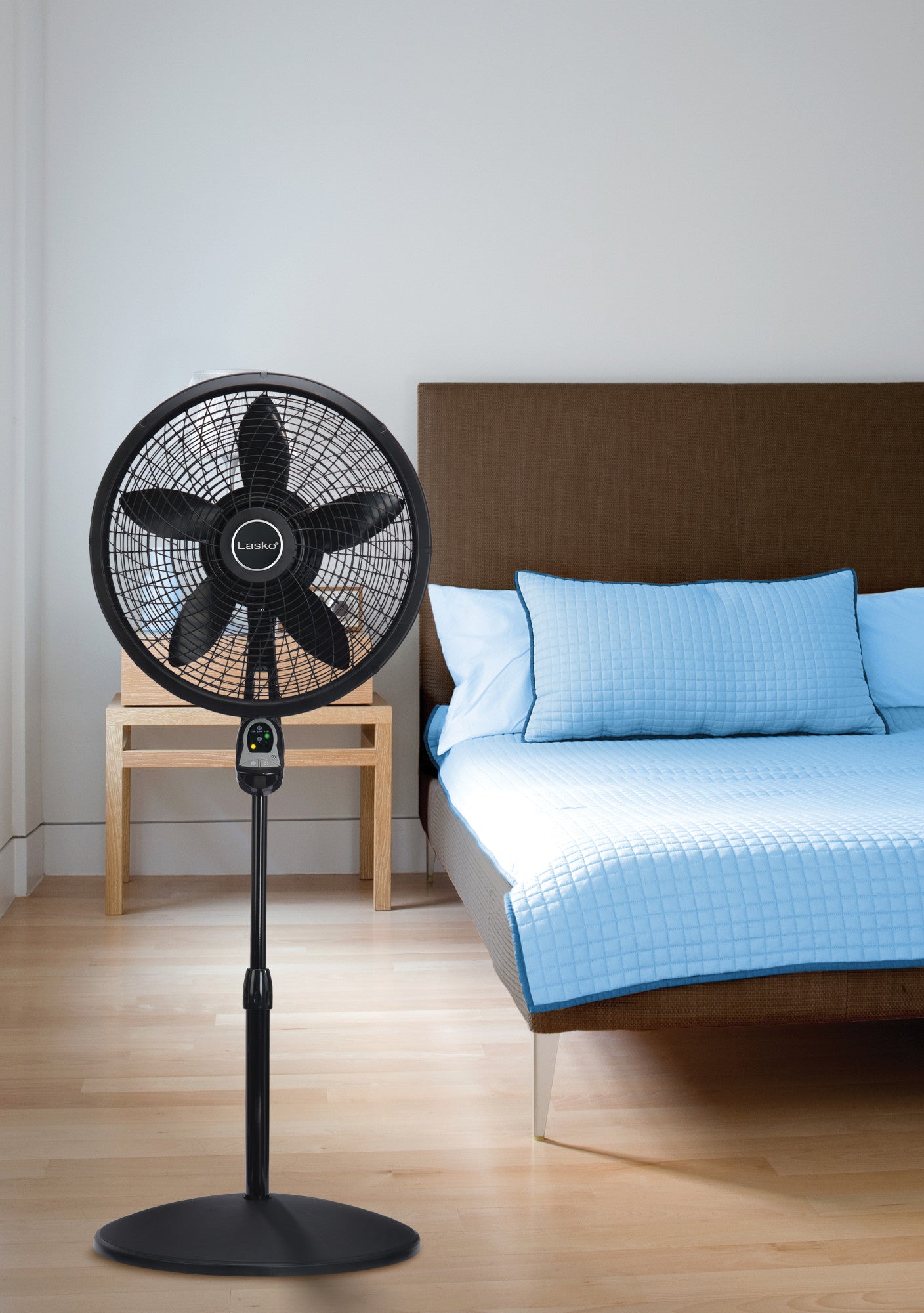 Lasko 18" Adjustable Pedestal Fan with Remote Control, S18625, Black