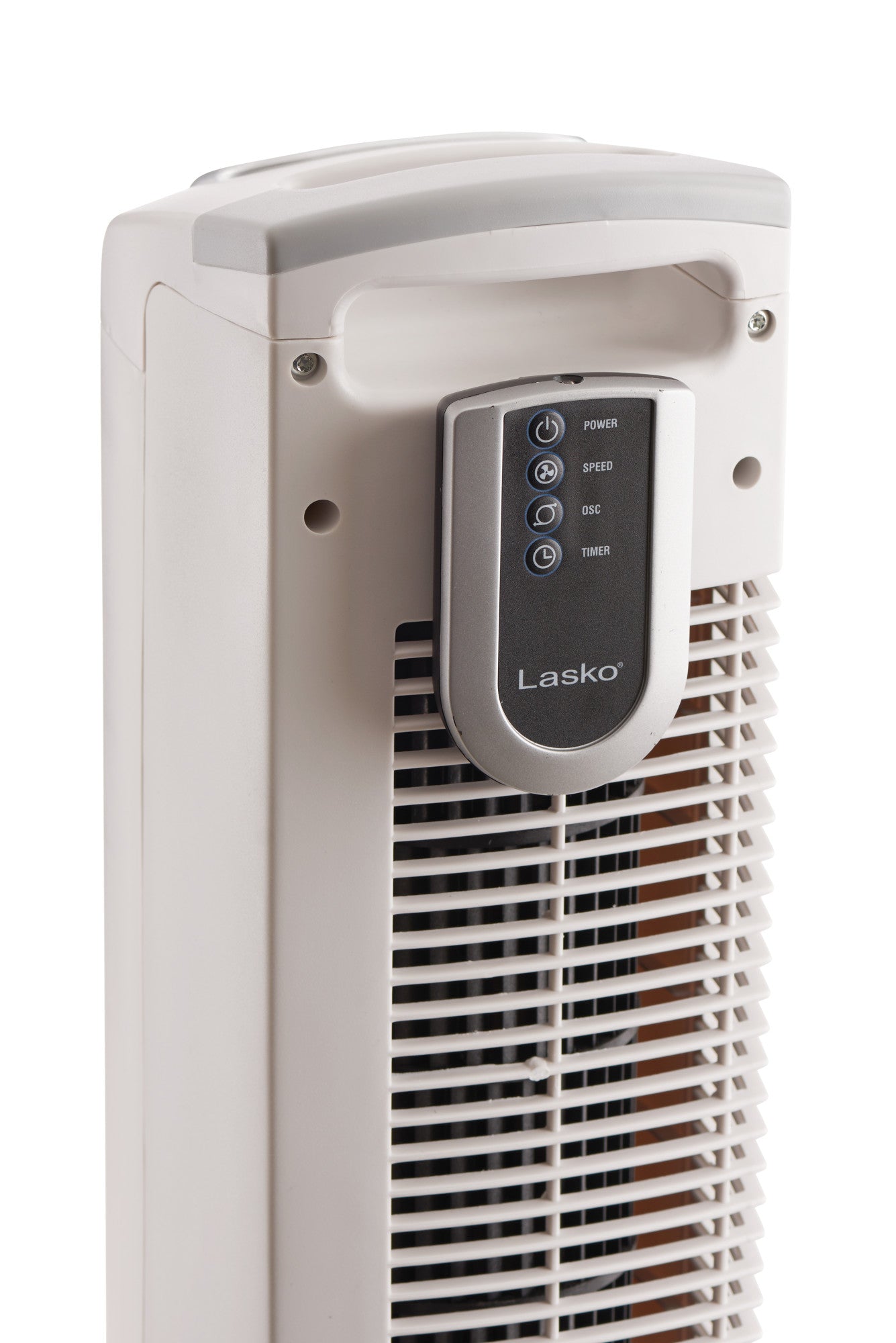 Lasko Portable 3-Speed Oscillating Tower Fan with Timer and Remote Control, 2510, White