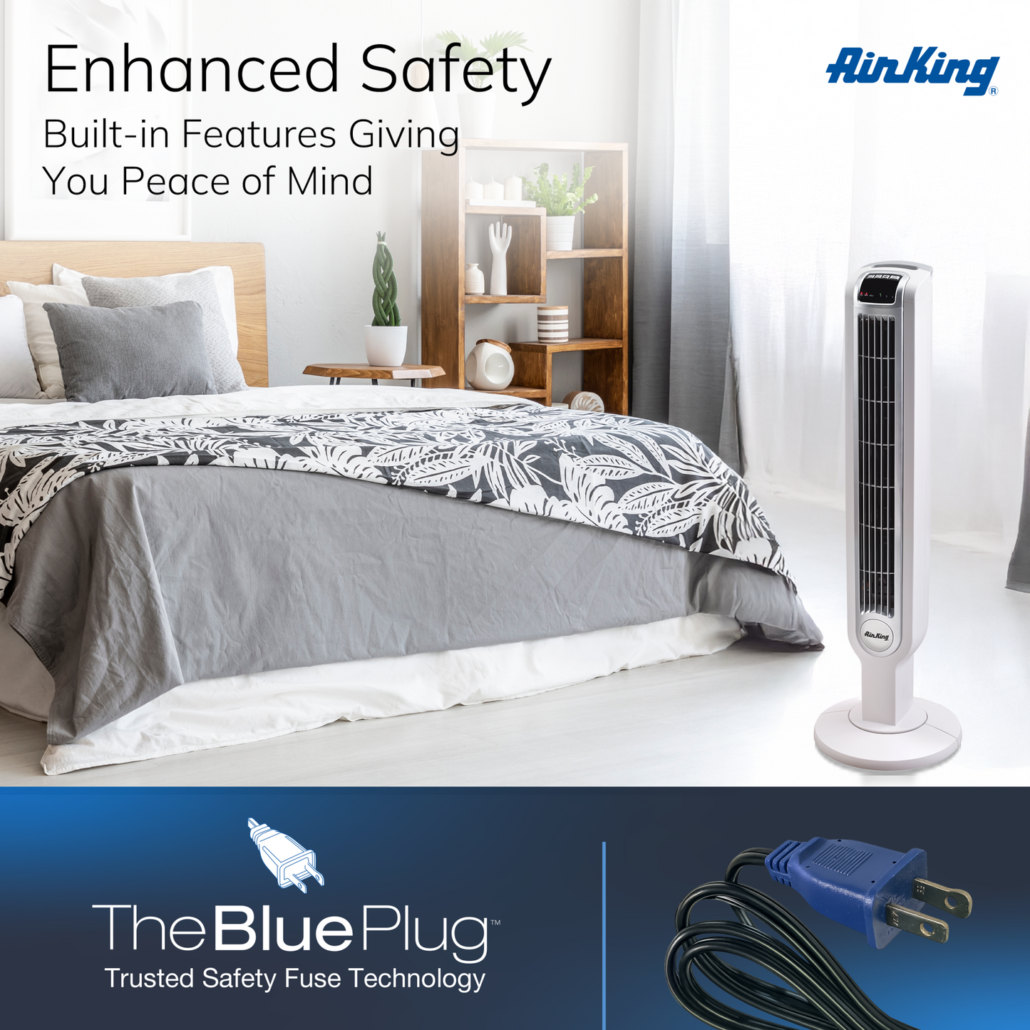 Air King 36" Tower Fan with Remote Control, 9210, White