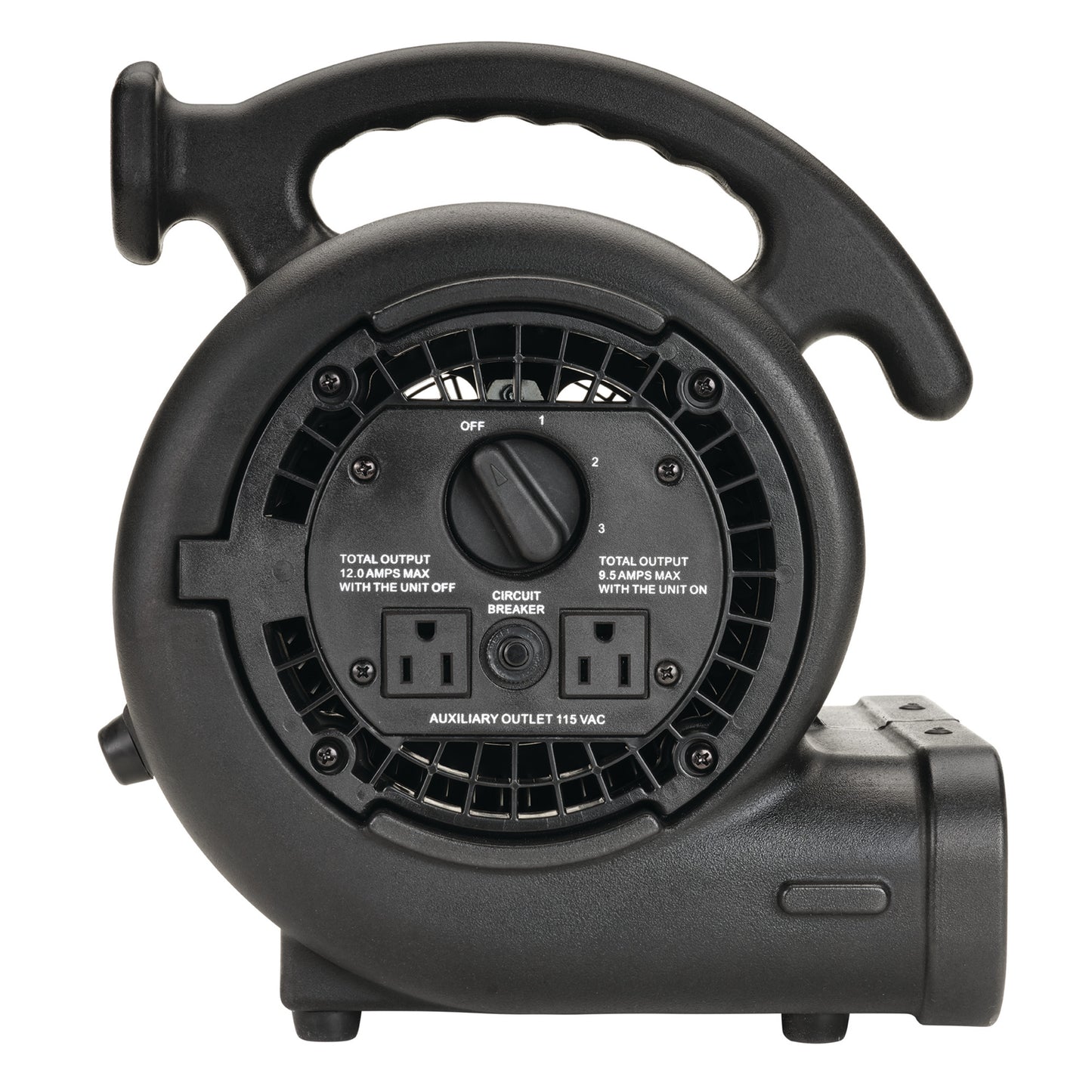 Lasko 3-Speed Super Fan Max Air Mover Floor Fan with Outlets, SF-20-BK, Black