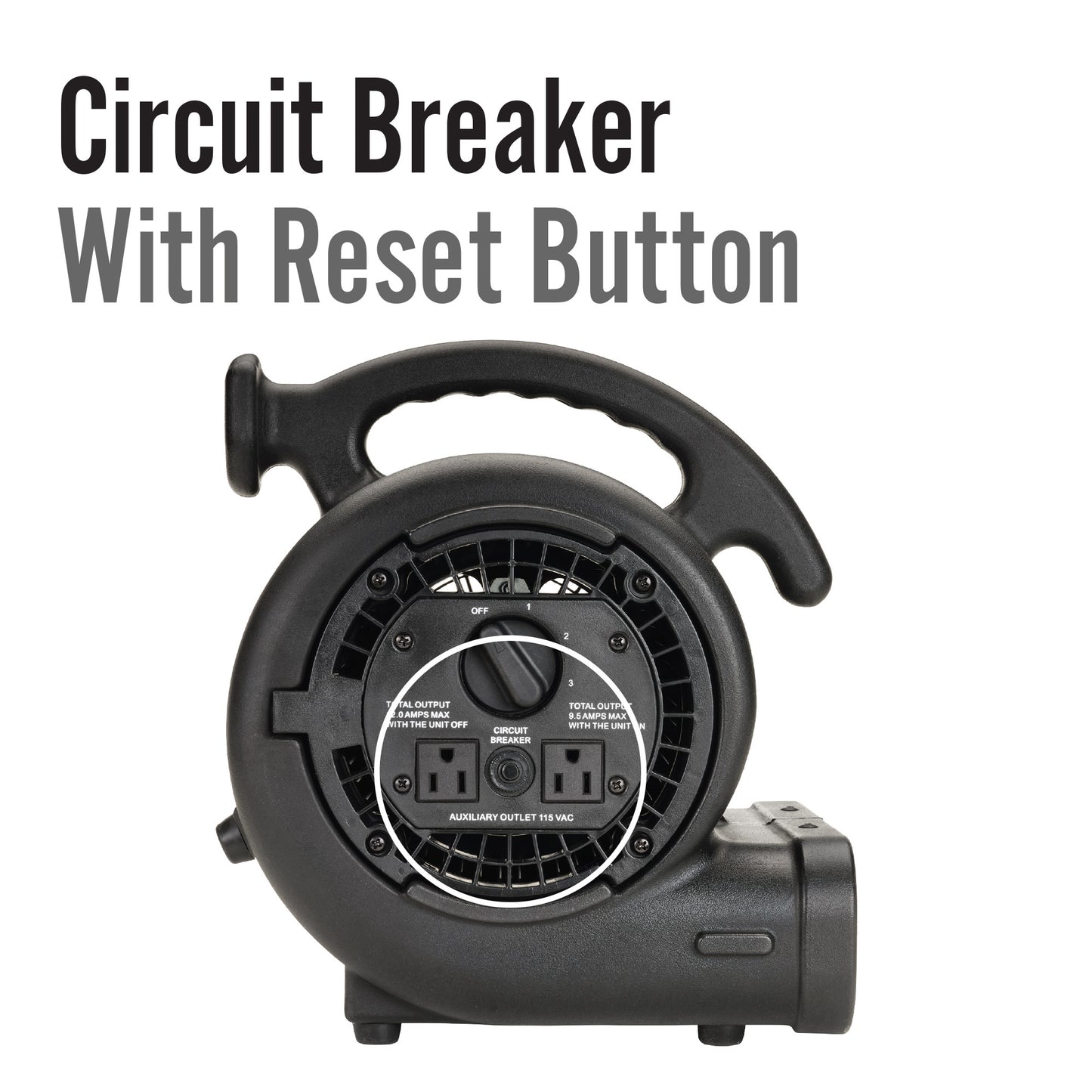 Lasko 3-Speed Super Fan Max Air Mover Floor Fan with Outlets, SF-20-BK, Black