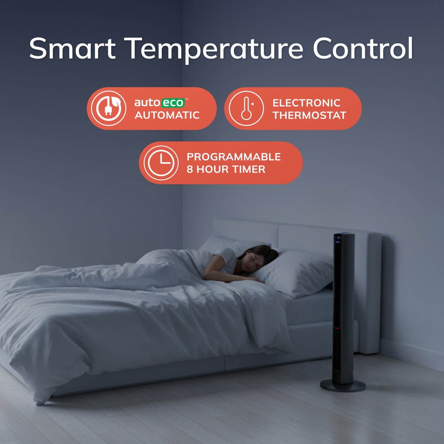 Lasko All Season Tower Fan and Space Heater with Remote, FH515, Black