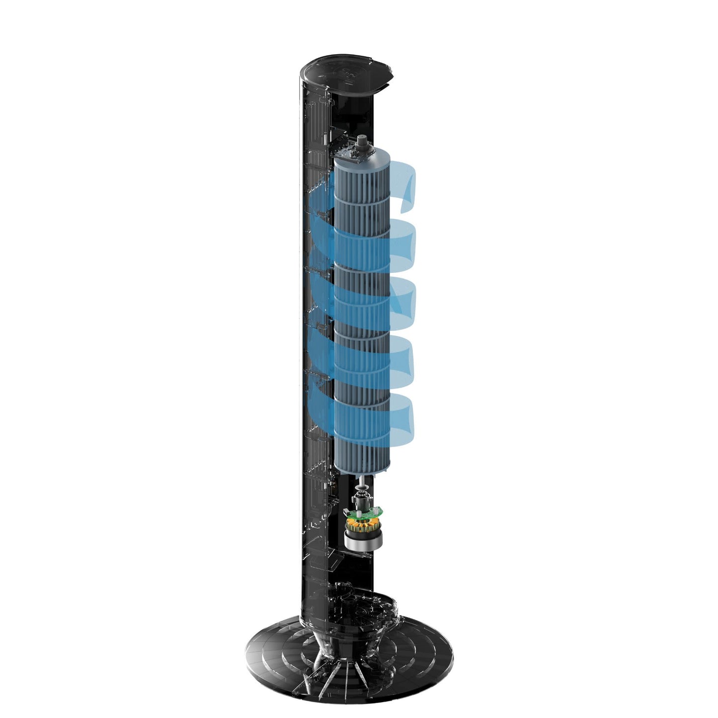 Lasko WhisperForce™ DC 42" Tower Fan (12-speed, remote, black/silver)