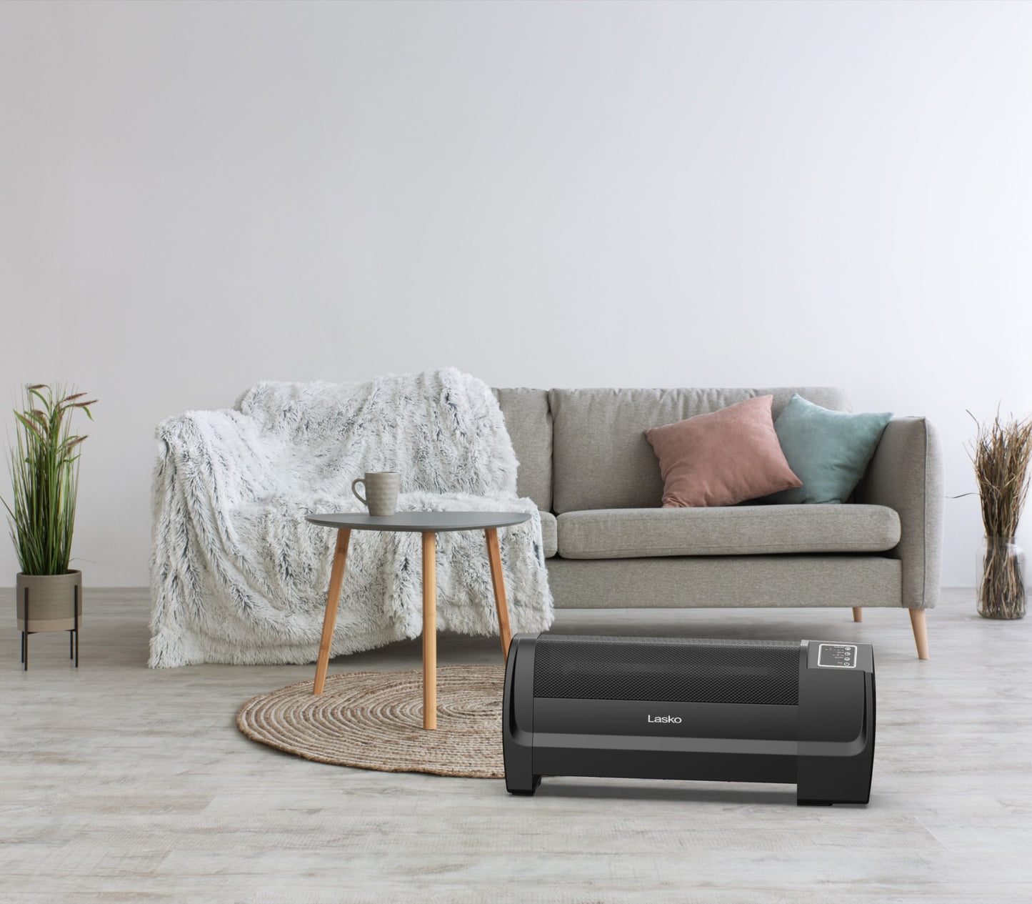 Lasko RL12720 Low-Profile Space Heater with Electronic Display, Black