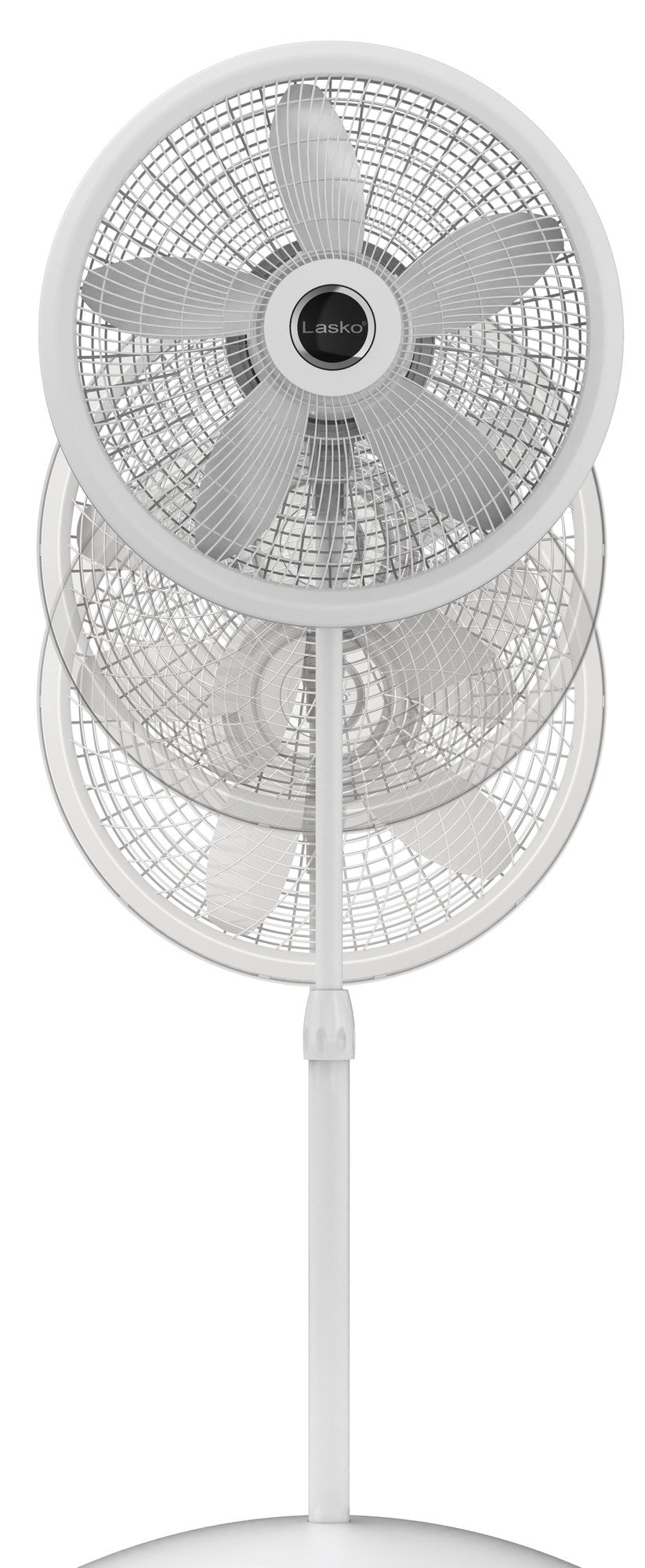 Lasko S18931 Cyclone® 18" Oscillating 3-Speed Adjustable Pedestal Fan, White