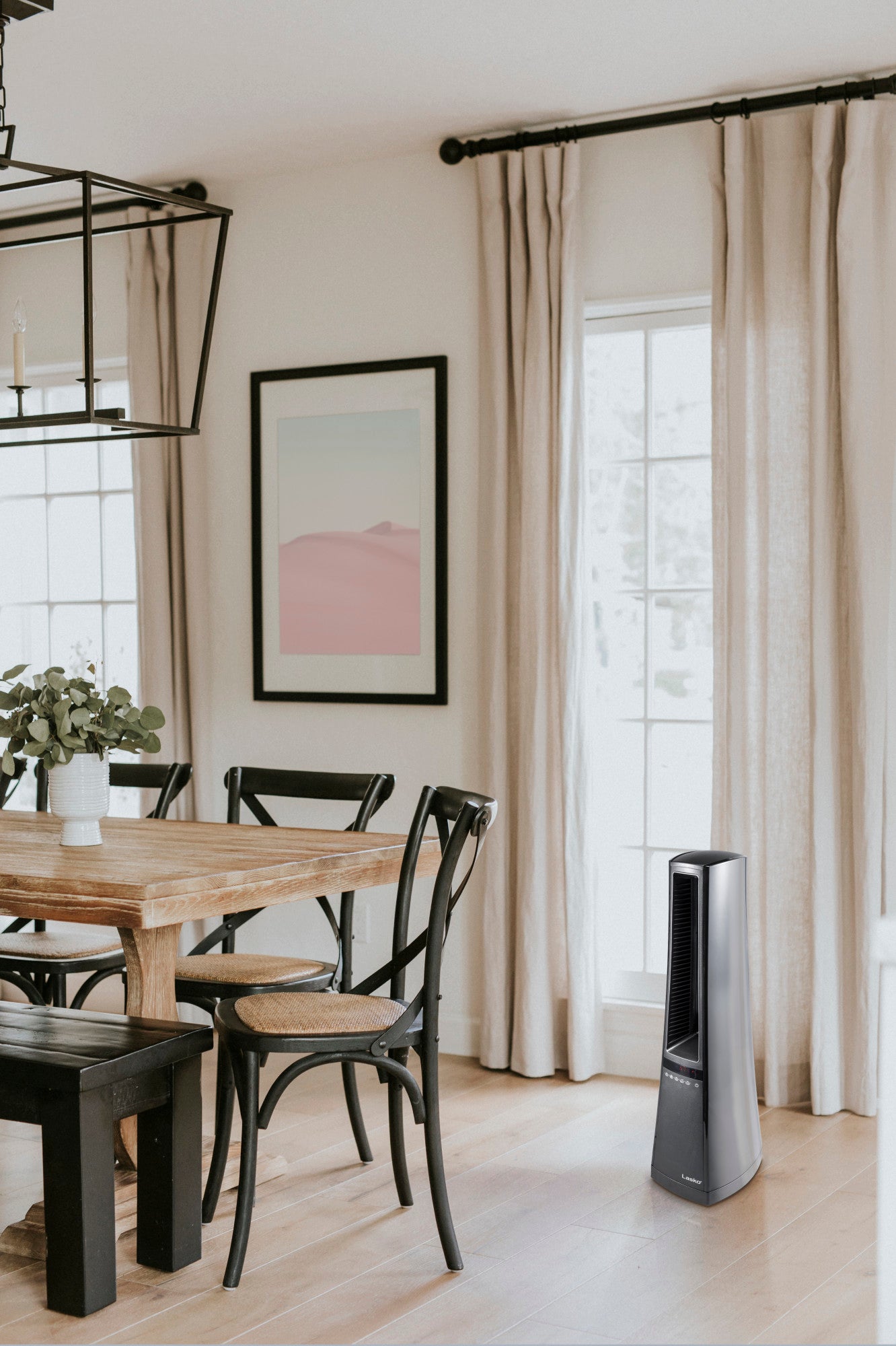 Lasko 1500W Bladeless Ceramic Tower Space Heater with Remote, AW310