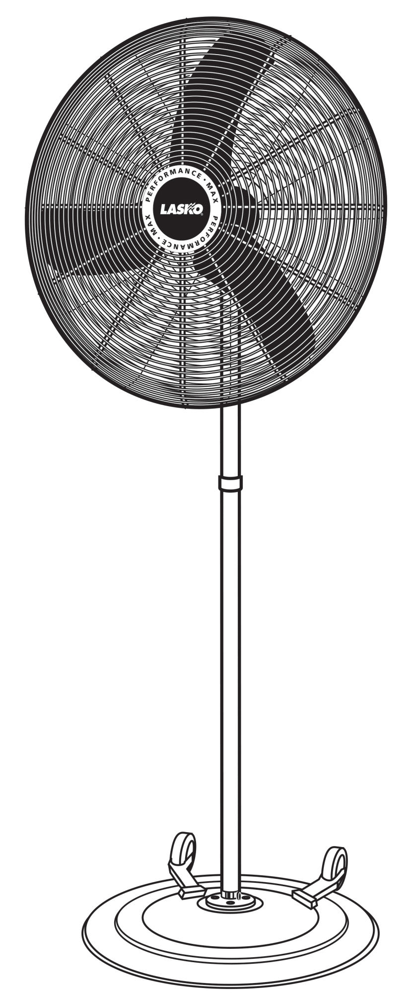 Lasko Max Performance Industrial Grade Oscillating Fan with Wheels