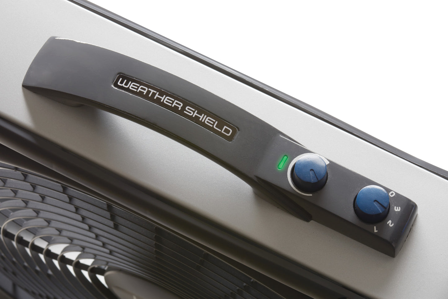 Lasko 20" Weather-Shield® Select Box Fan with Thermostat, B20573, Gray