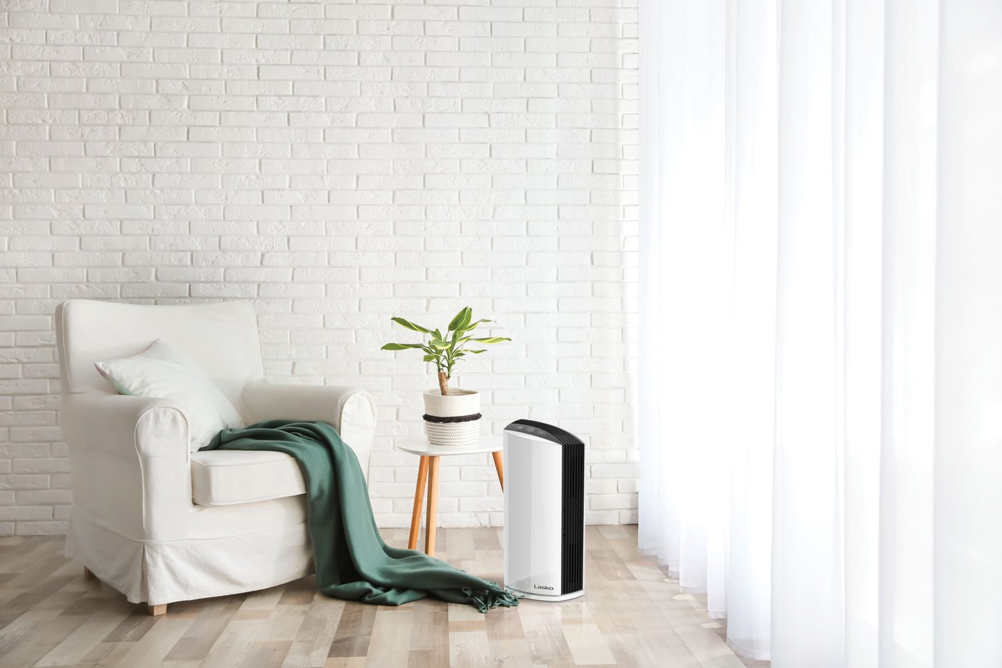 Lasko True HEPA Room Air Purifier with Timer, LP300, White