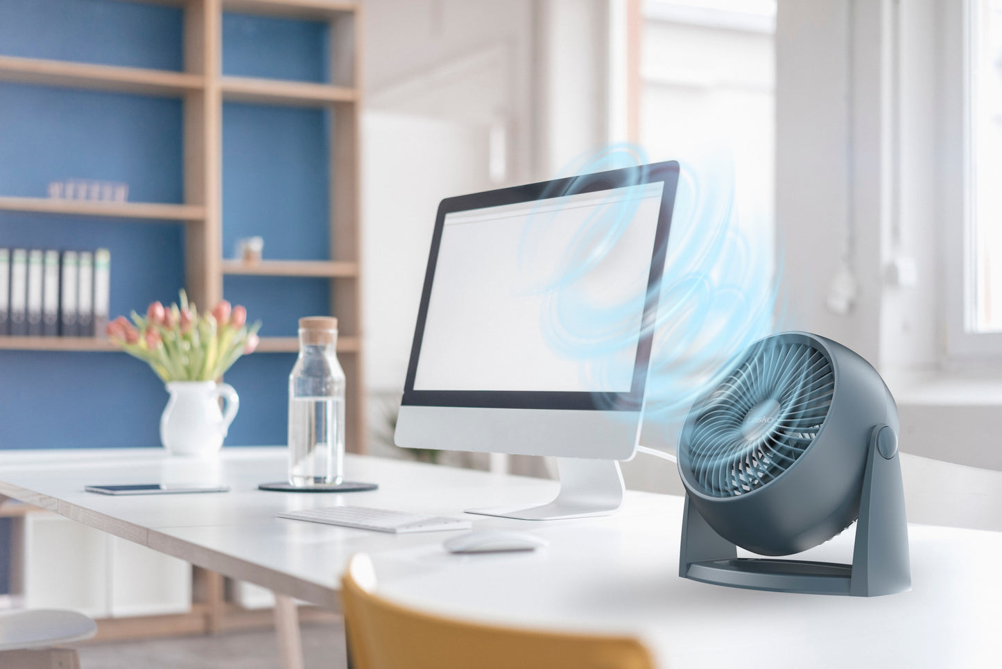 Lasko A12107 Whirlwind Tilt 12" Table Fan with Wall Mount Option: Slate