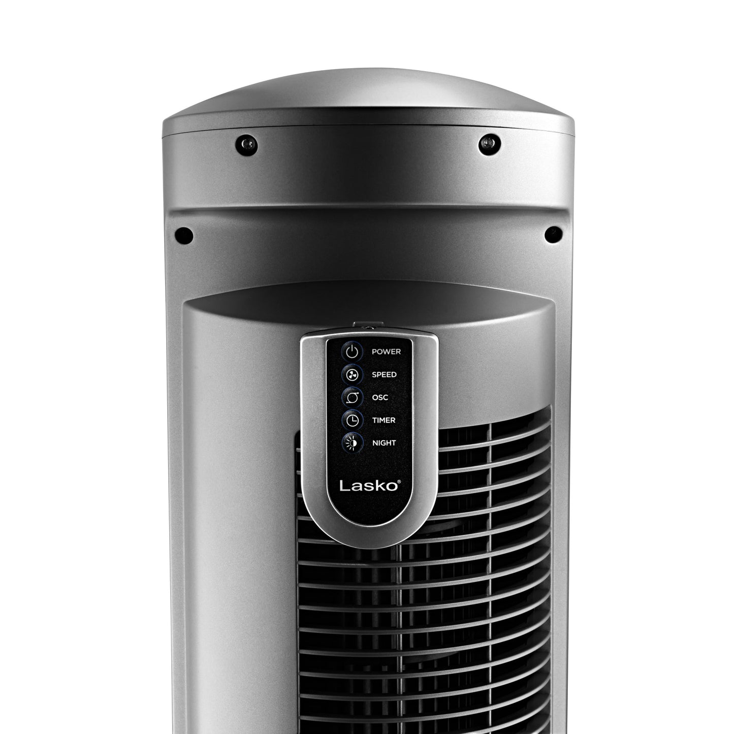 Lasko 42" Wind Curve Oscillating Tower Fan with Nighttime Setting and Remote, T42951, Silver