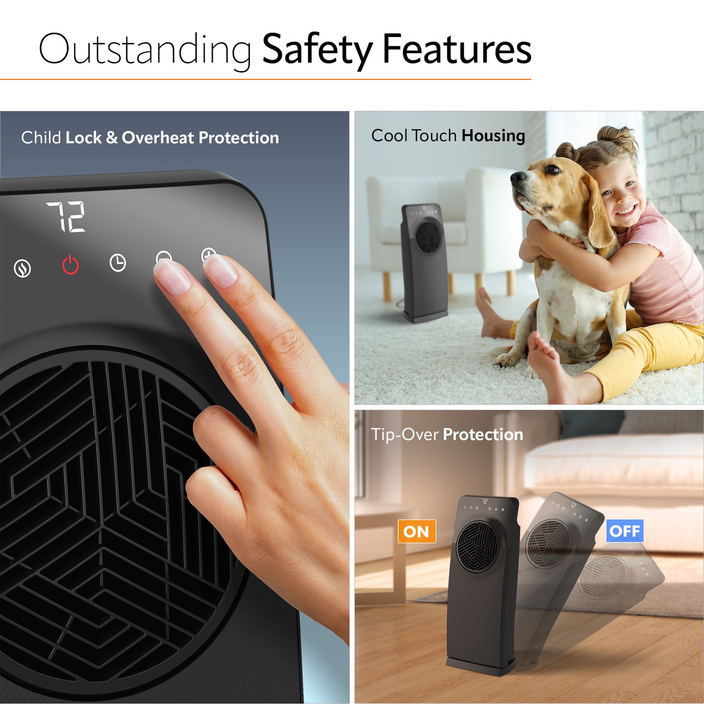 Lasko Elite Collection Revolution Full-Room Ceramic Heater with Remote, CC23645, Black