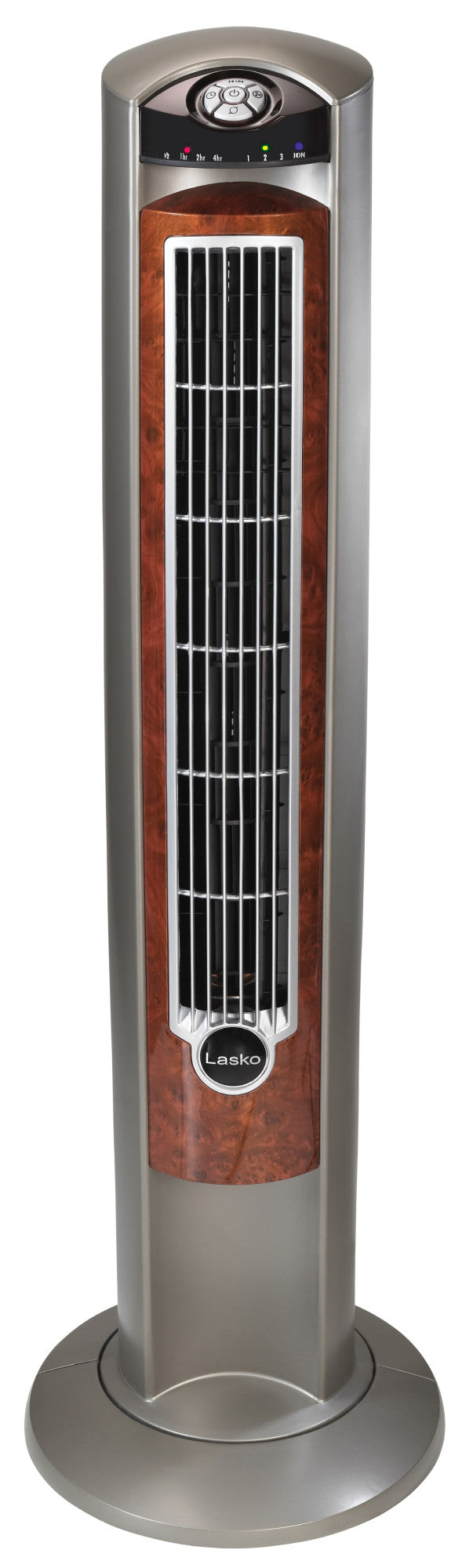 Lasko 42" Wind Curve Tower Fan with Ionizer and Remote, 2554, Gray/Woodgrain