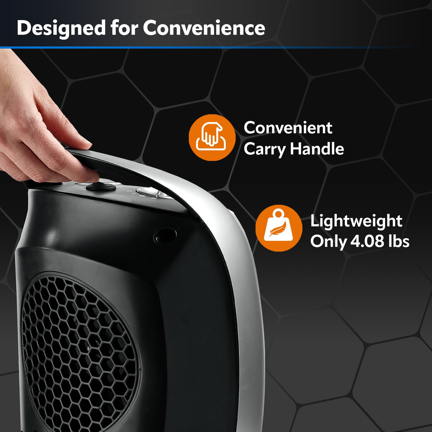 Lasko 1500W Electric Oscillating Ceramic Tabletop Space Heater with Adjustable Thermostat, 5409, Gray